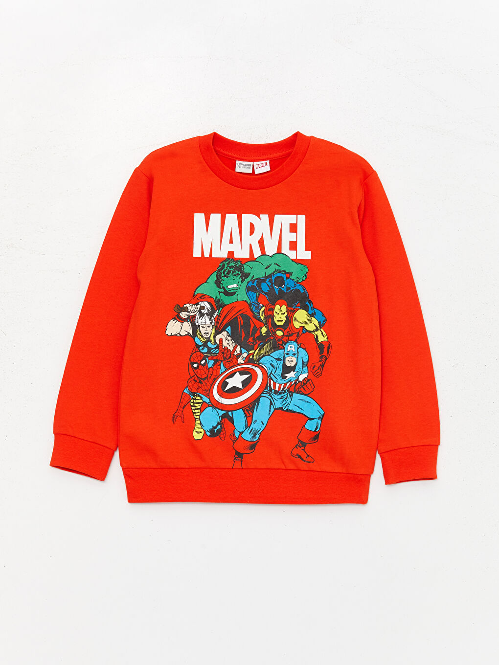 Crew Neck Marvel Printed Long Sleeve Boys Sweatshirts and Sweatpants-1
