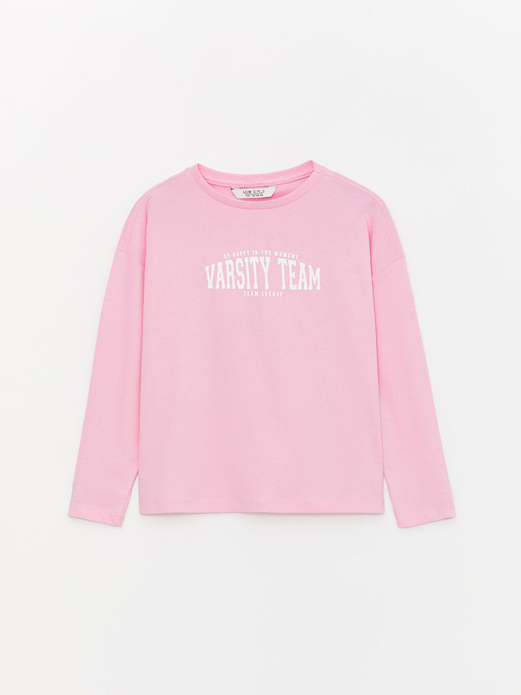LCW Kids تیشێرت قۆڵ درێژ چاپکراو یاخەی پیته‌ر پان بۆ کچان -W3EB85Z4-QY8