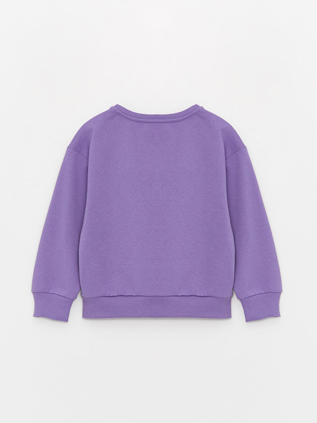 LCW Kids Mor Bisiklet Yaka Baskılı Uzun Kollu Kız Çocuk Sweatshirt - 1