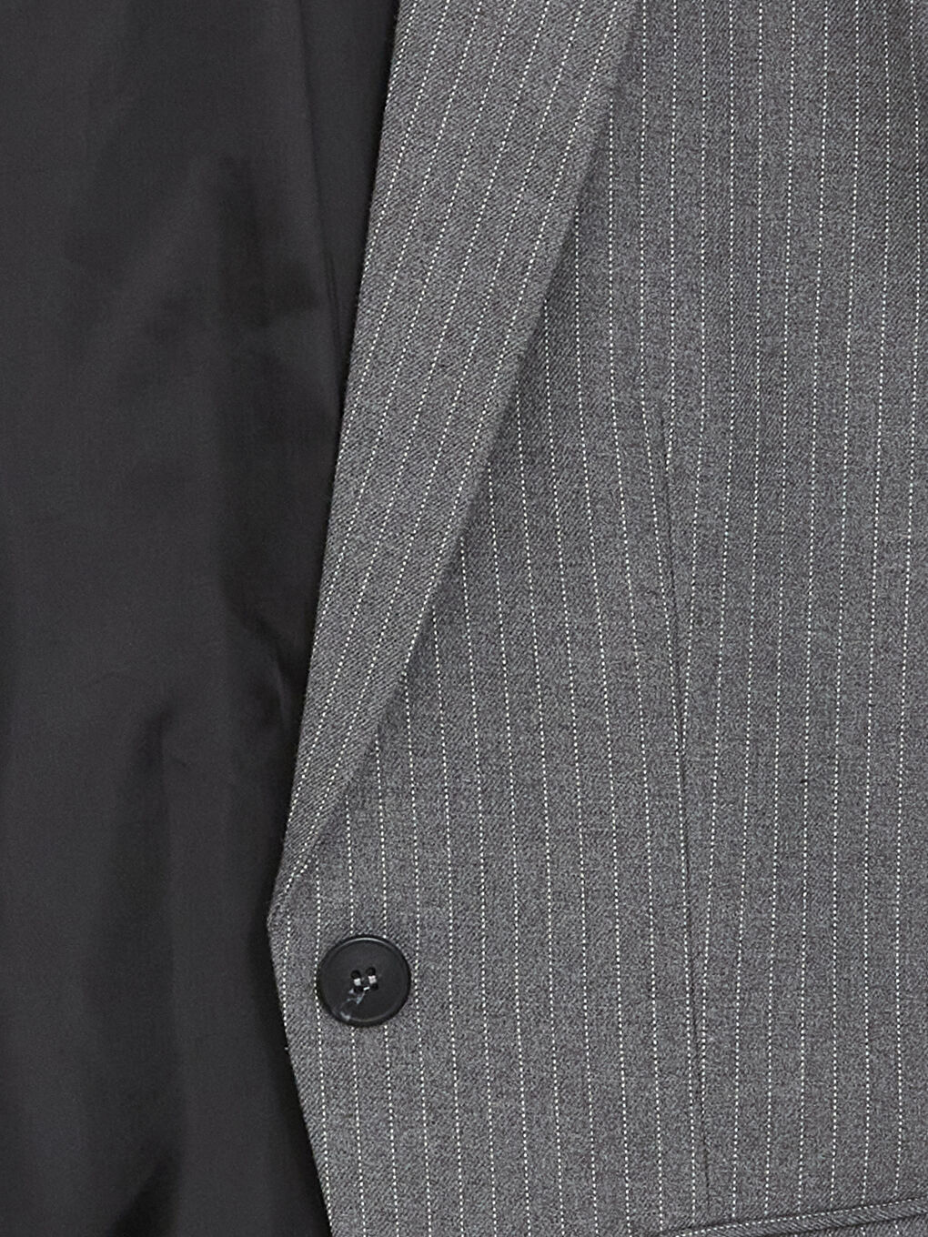 Gri Çizgili Uzun Kollu Kadın Blazer Ceket-7