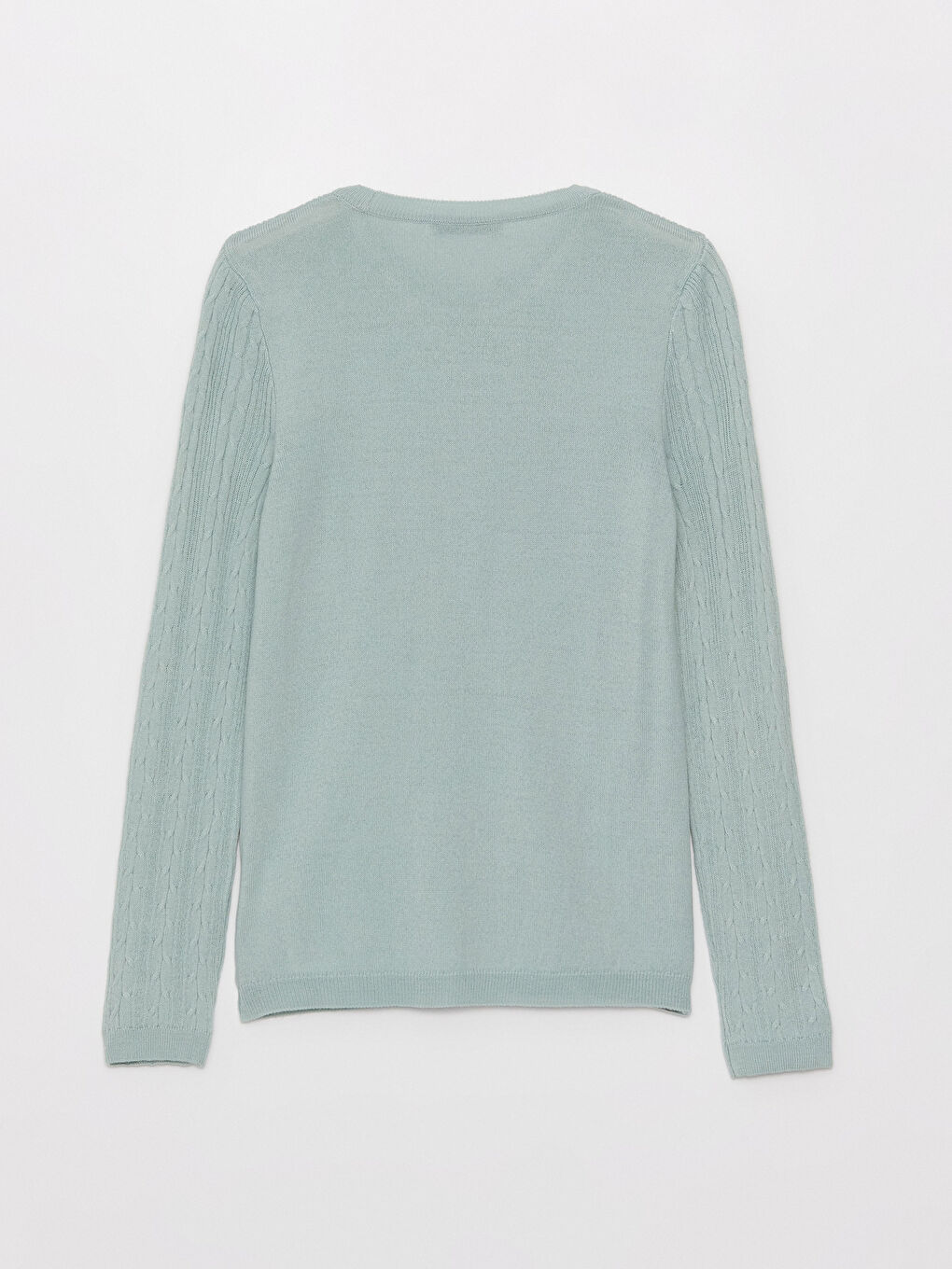 Mavi Bisiklet Yaka Kendinden Desenli Uzun Kollu Kadın Triko Kazak-6