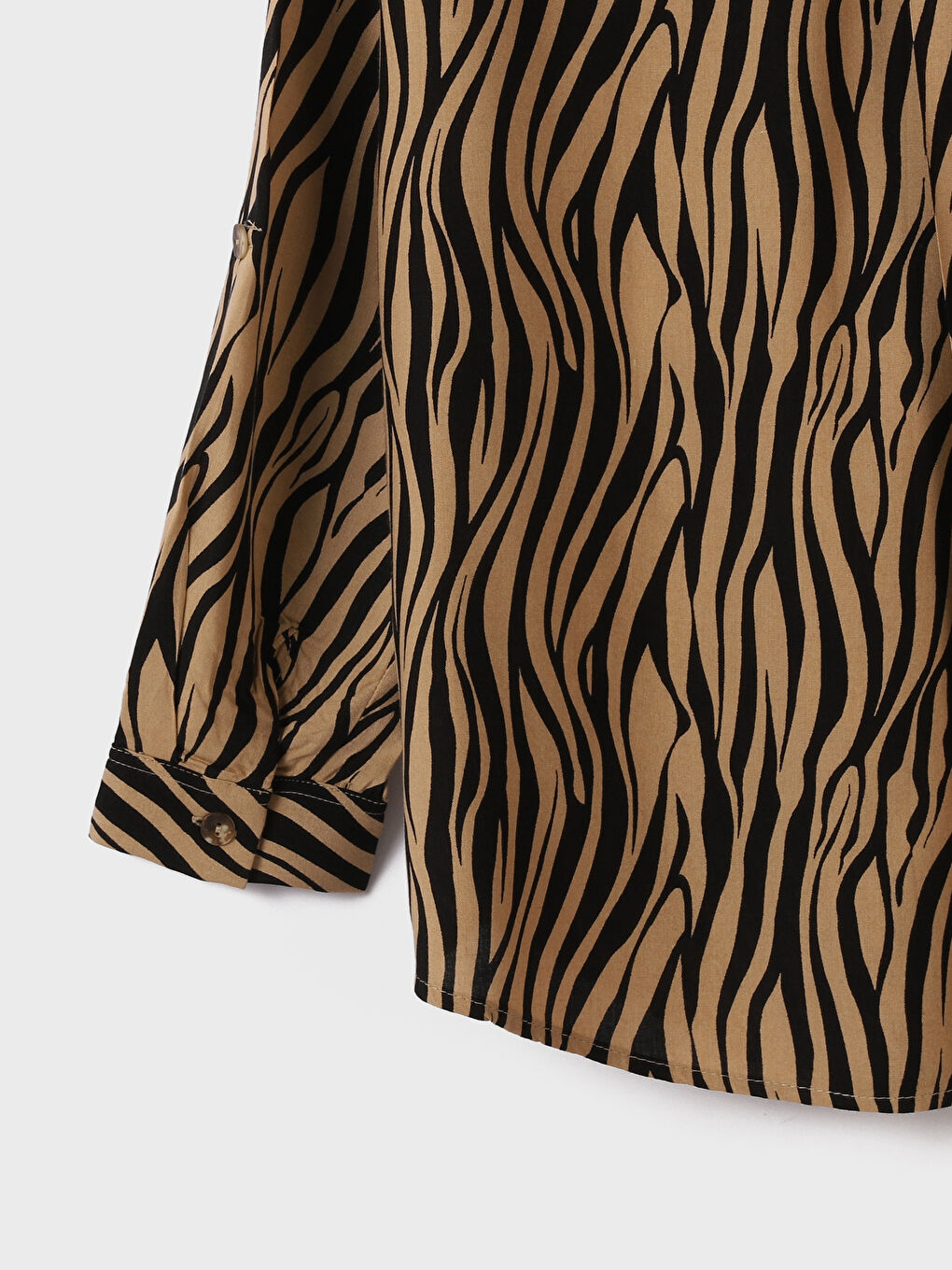 قميص نسائي كم طويل منقوش-2