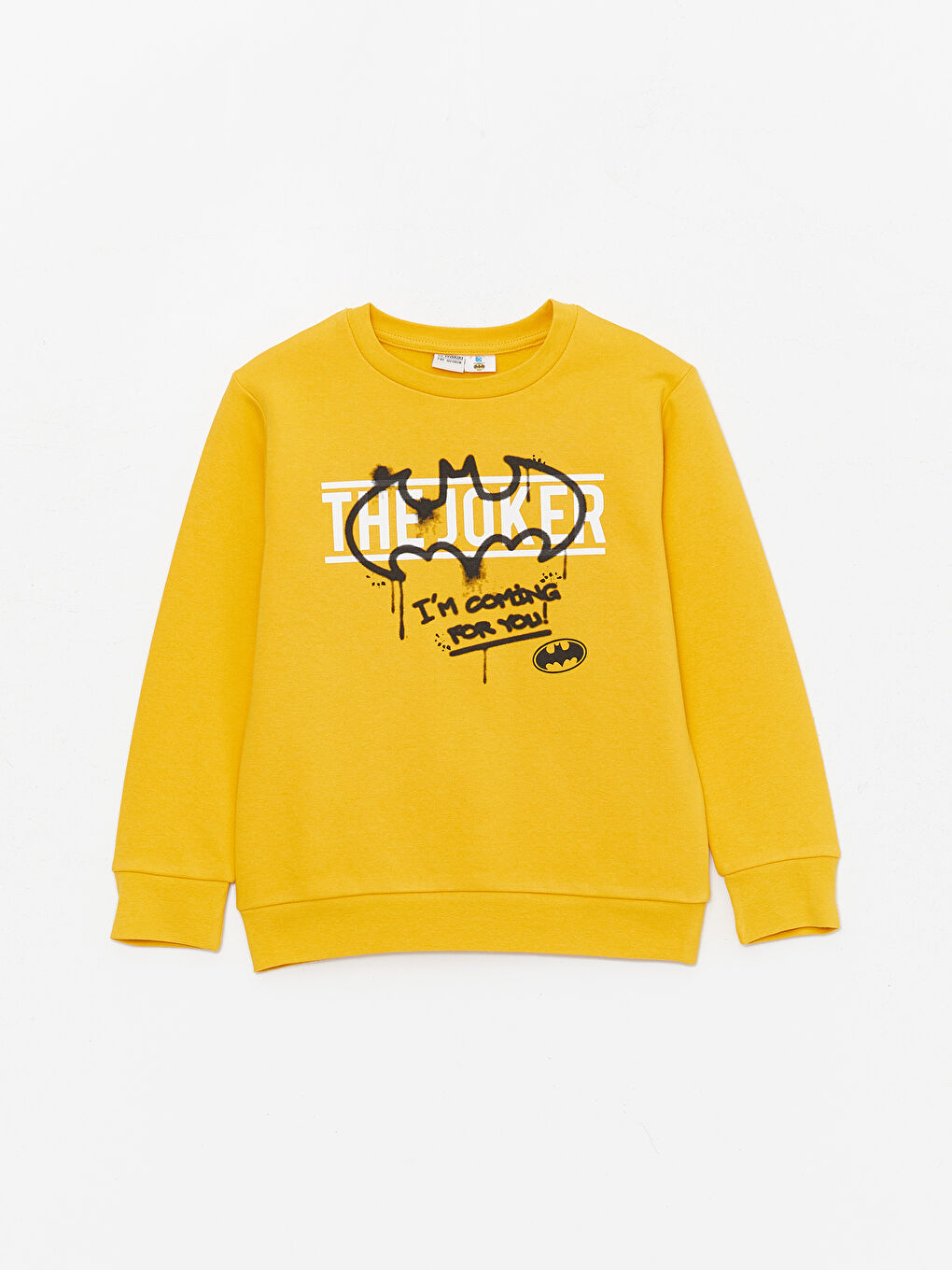 LCW Kids Sarı Bisiklet Yaka Batman Baskılı Uzun Kollu Erkek Çocuk Sweatshirt ve Eşofman Altı - 1