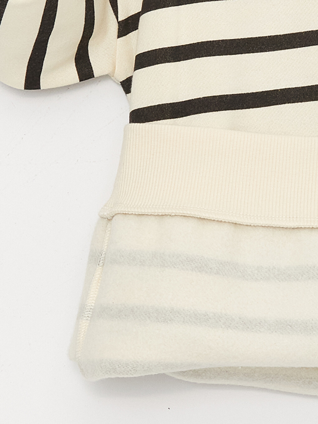 Crew Neck Striped Girl's Sweatshirt And Tights-5