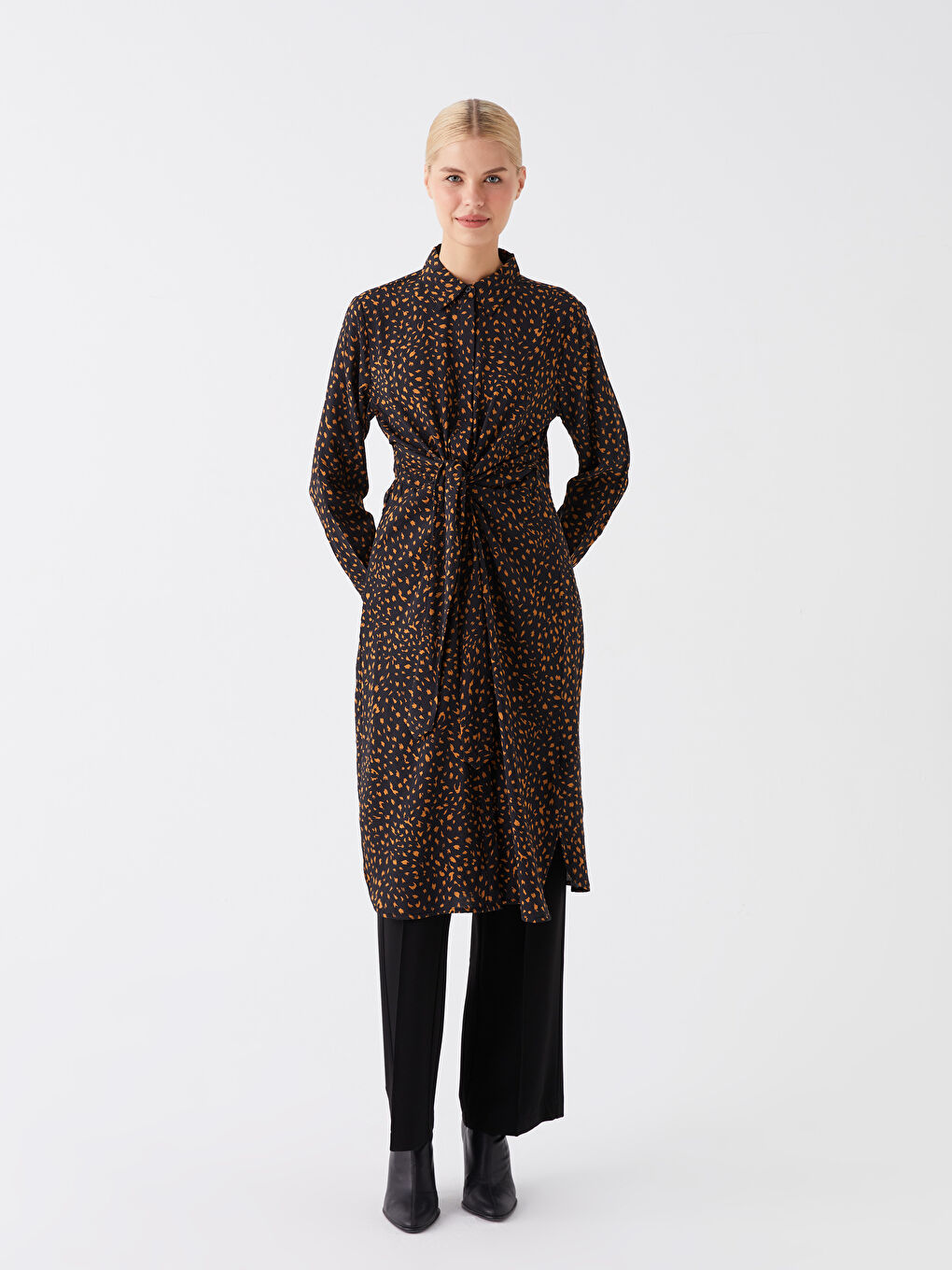 Patterned Women's Shirt Tunic-1