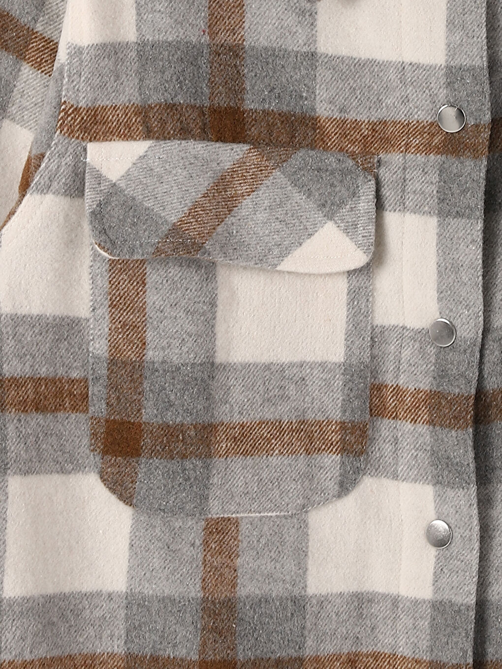 Plaid Long Sleeve Oversize Women's Flannel Shirt Jacket-2