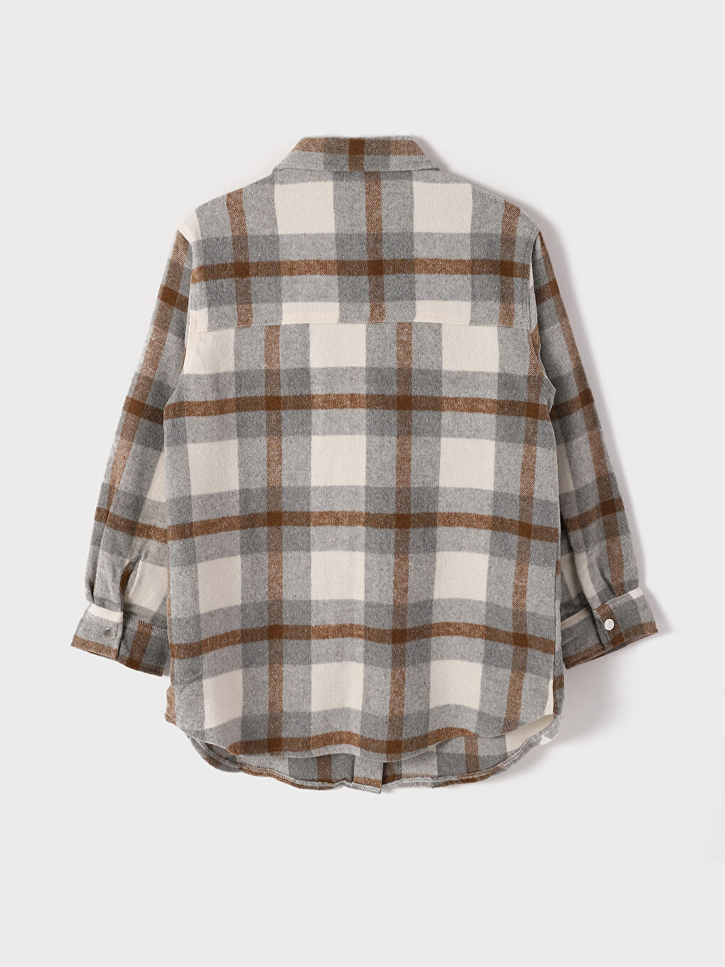 LCW Modest Ekose Uzun Kollu Oversize Kadın Oduncu Gömlek Ceket-1