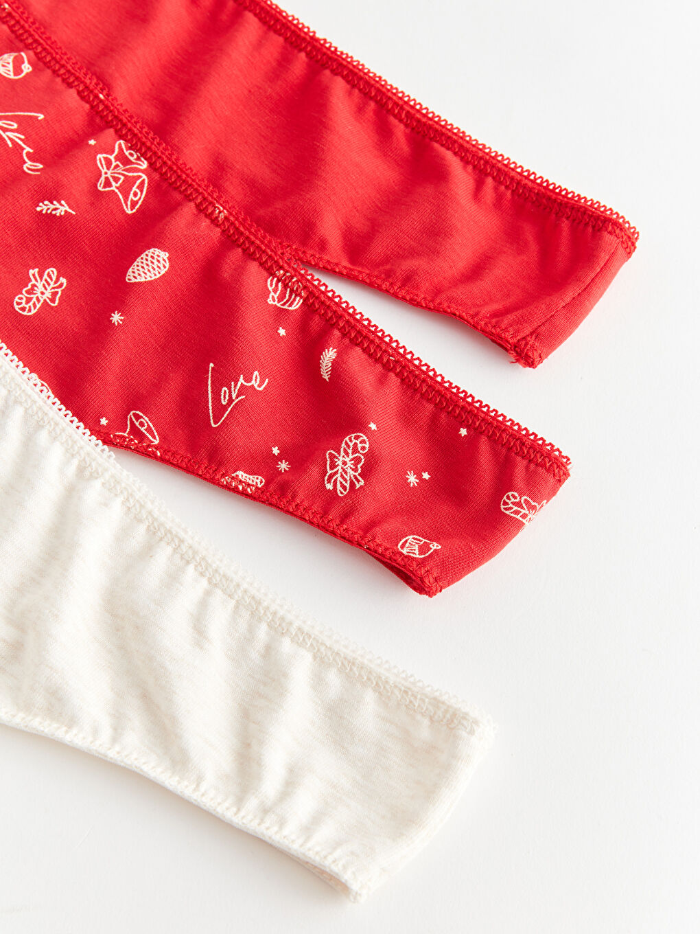 Kırmızı Desenli Tanga Külot 3'lü-7
