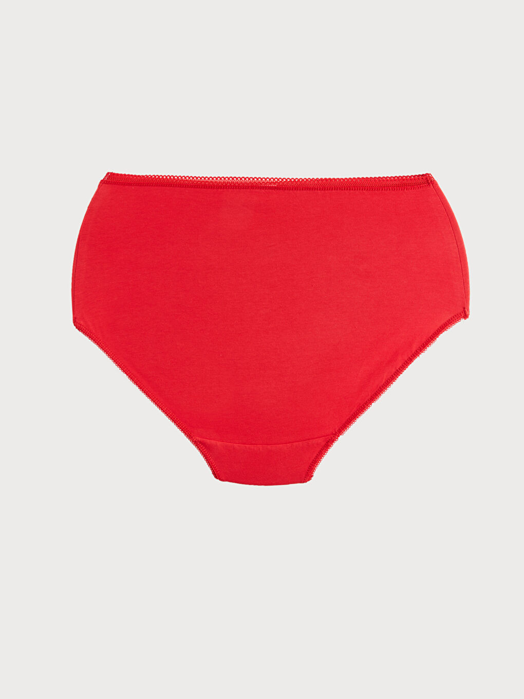 Kırmızı Yüksek Bel Düz Klasik Külot 3'lü-6