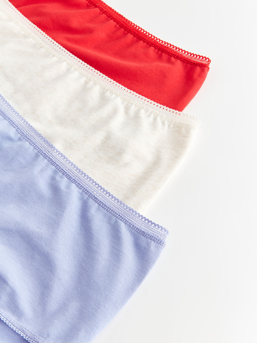 Kırmızı Yüksek Bel Düz Klasik Külot 3'lü-7