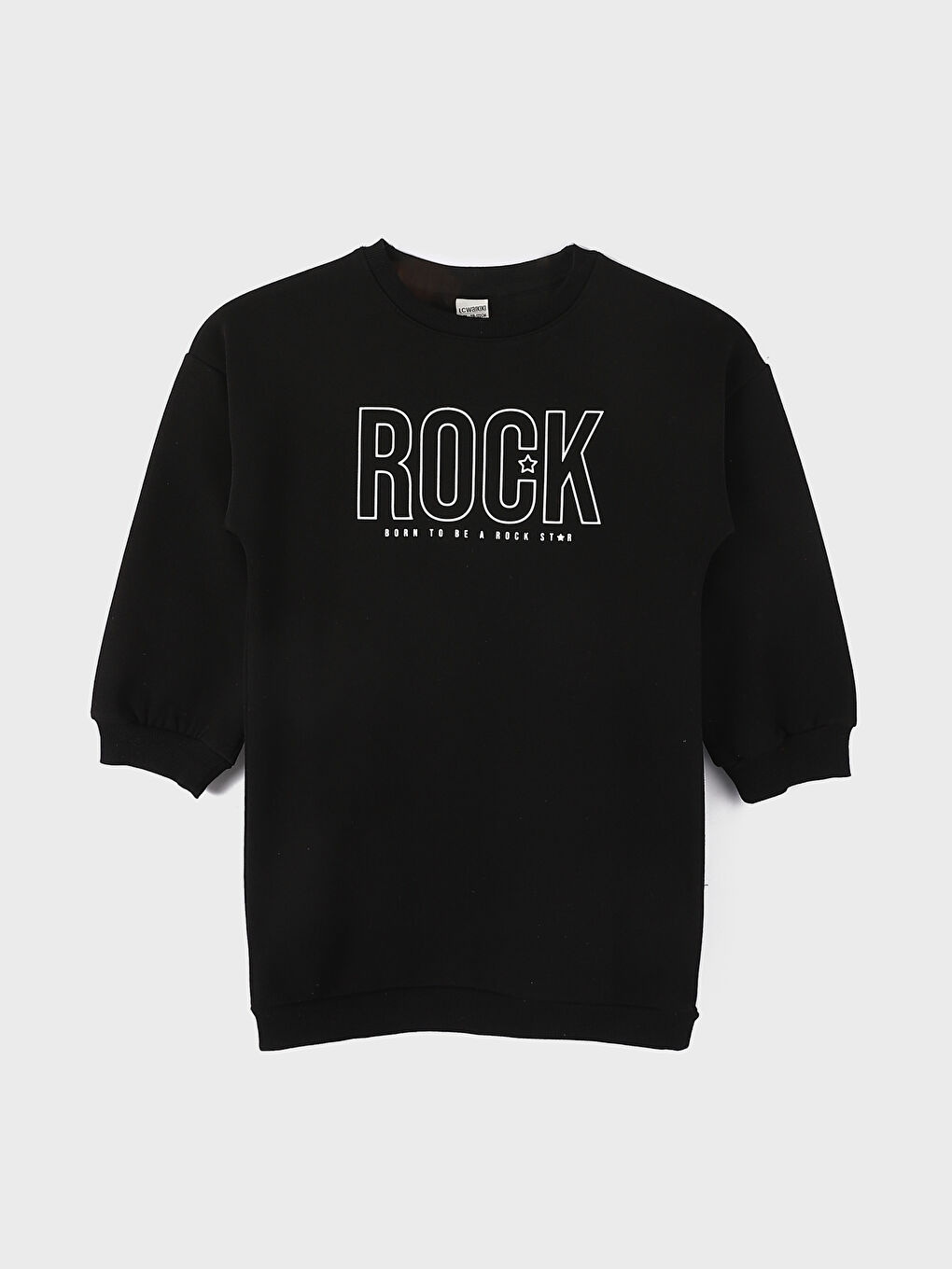 Crew Neck Printed Long Sleeve Girls' Dress