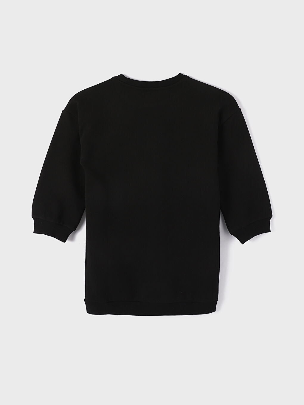 Crew Neck Printed Long Sleeve Girls' Dress-1