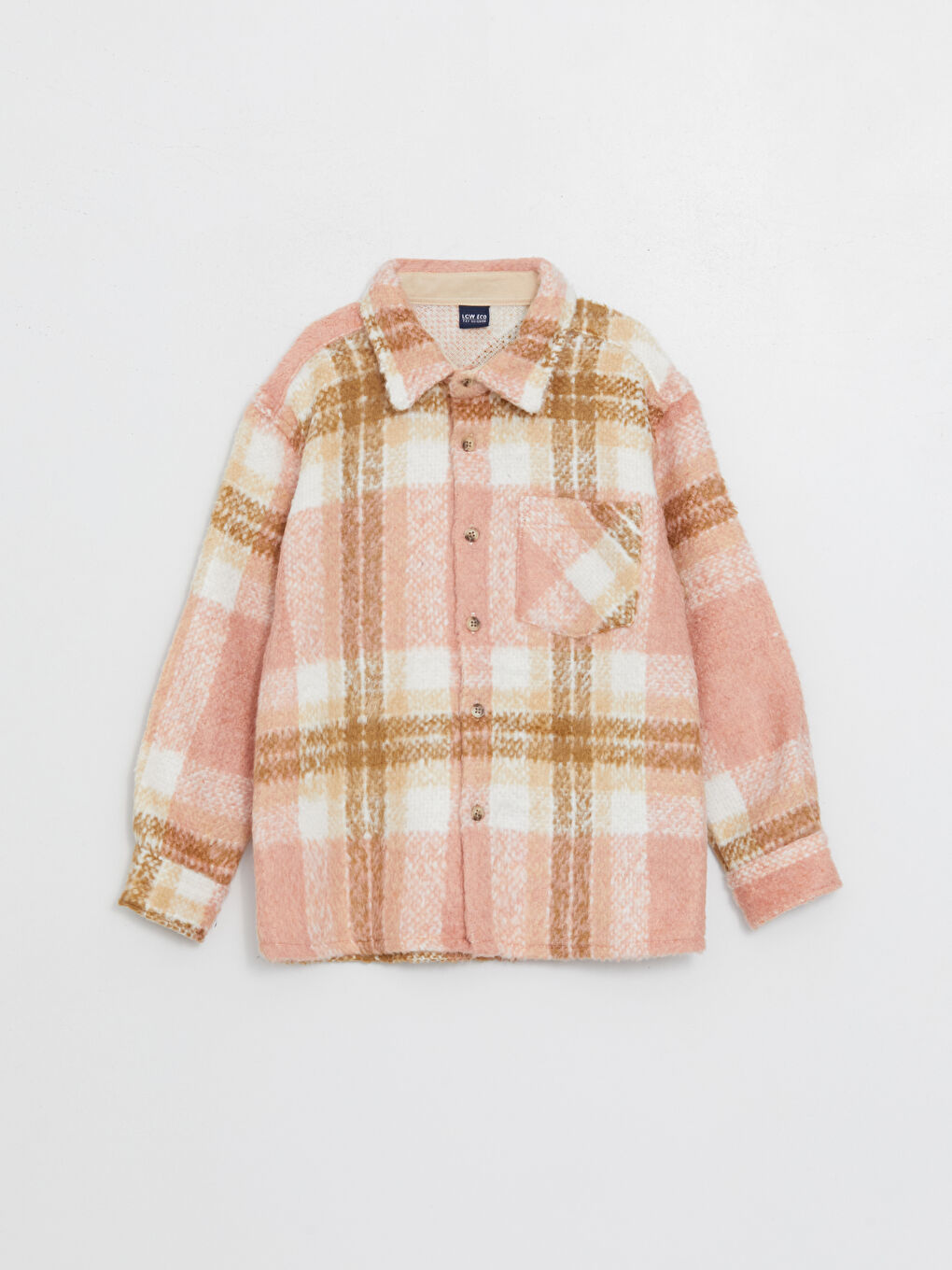 Pembe Ekose Uzun Kollu Erkek Çocuk Gömlek Ceket