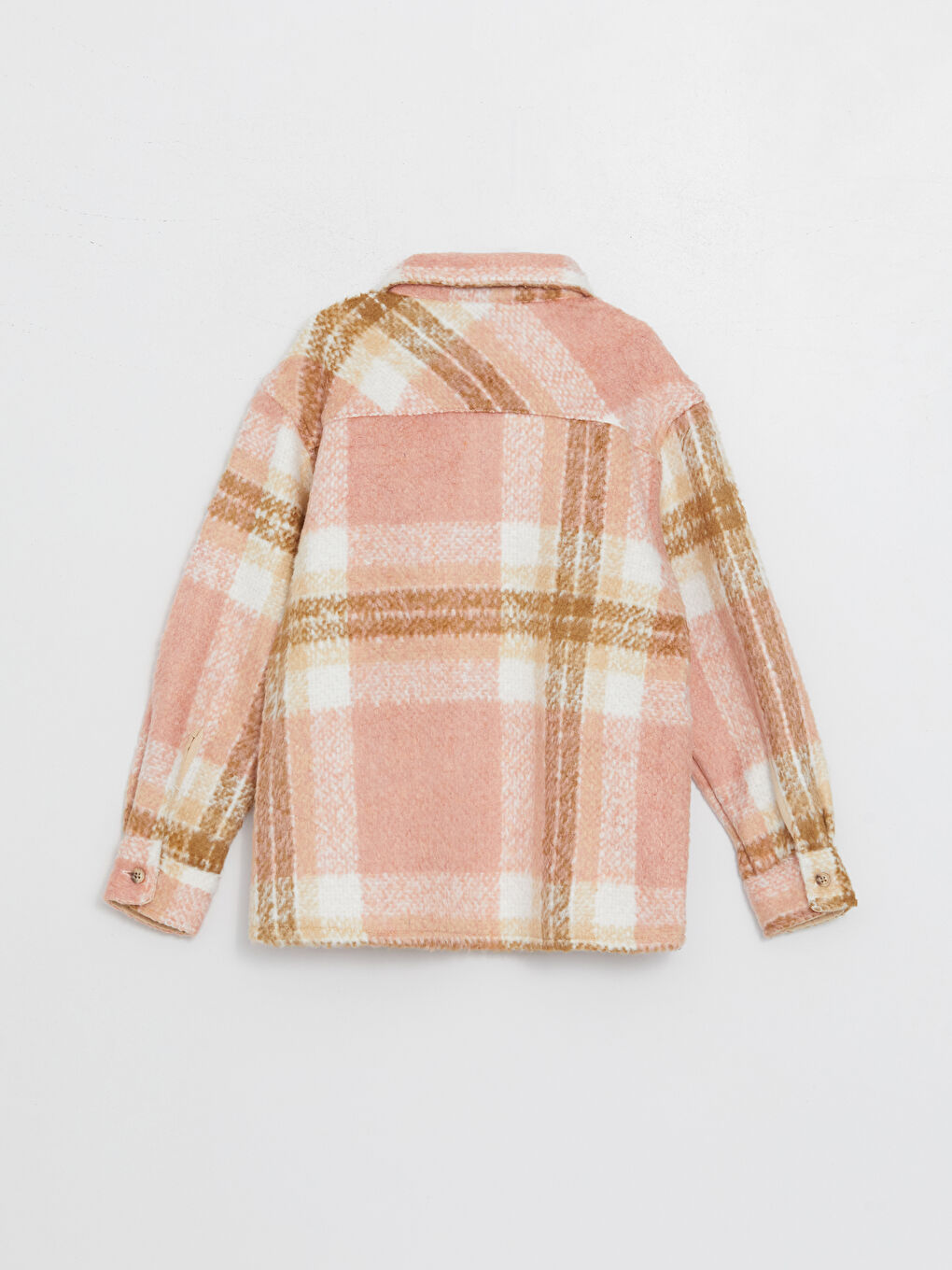 Pembe Ekose Uzun Kollu Erkek Çocuk Gömlek Ceket-1