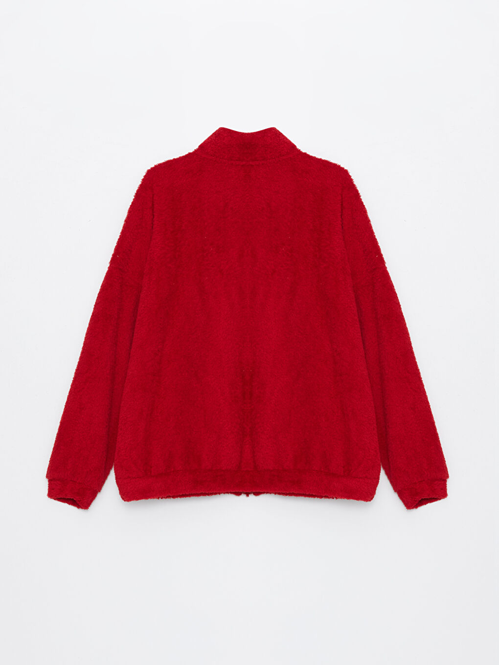 LCW HOME High Collar Embroidered Long Sleeve Zipper Sweatshirt -W3EE74Z8-HKD