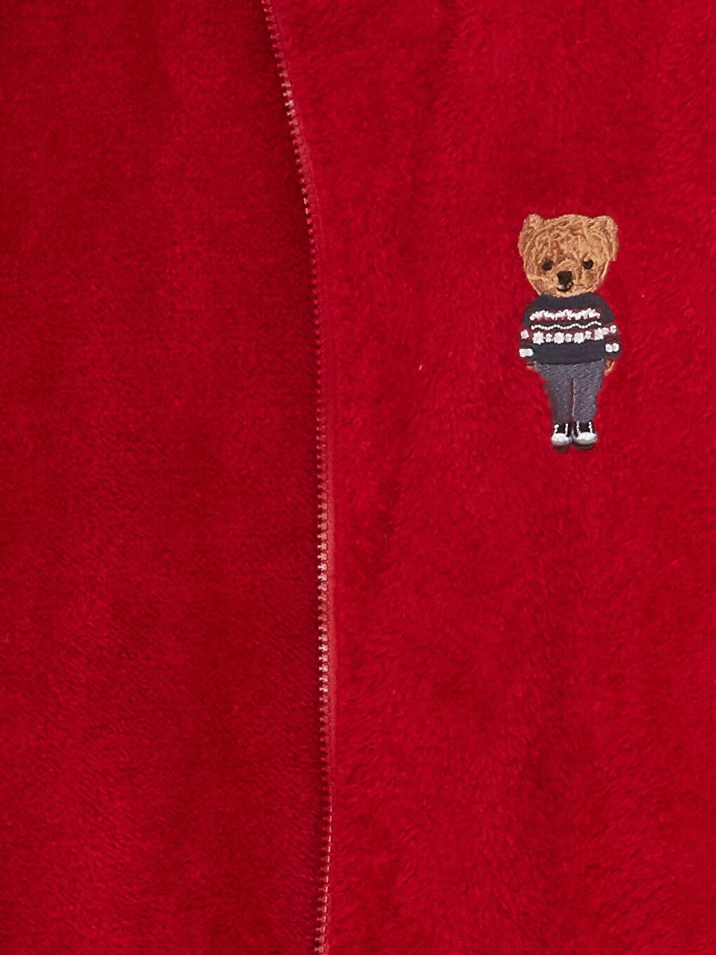 LCW HOME High Collar Embroidered Long Sleeve Zipper Sweatshirt -W3EE74Z8-HKD