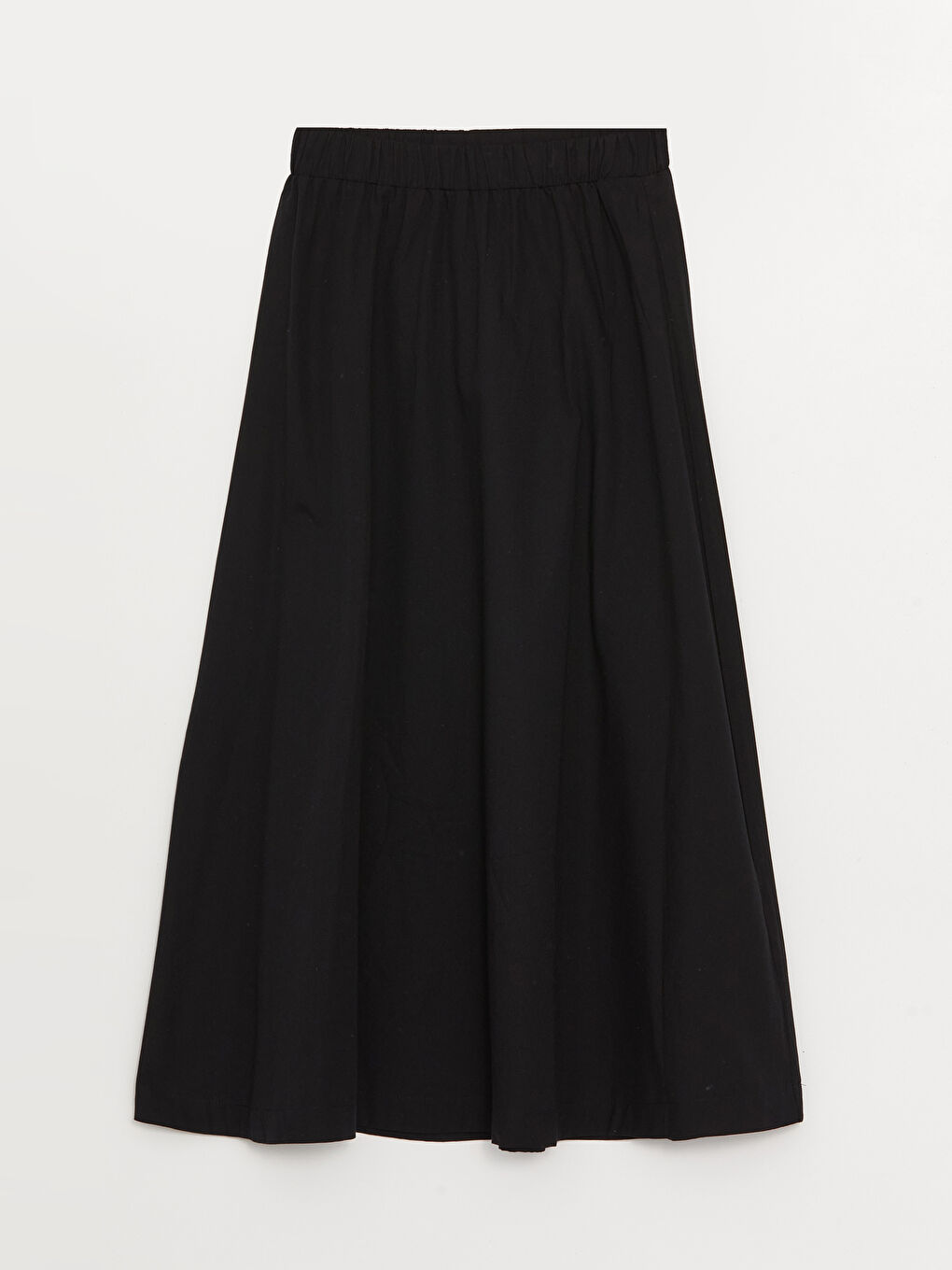 Siyah Beli Lastikli Rahat Kalıp Kadın Etek-5