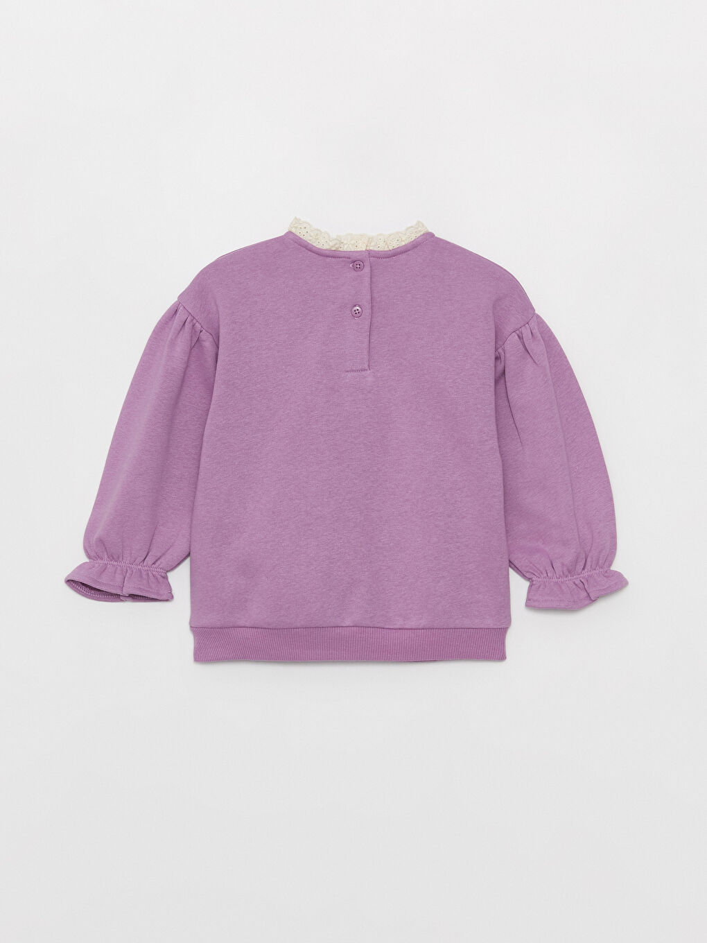 LCW baby Mor Bisiklet Yaka Uzun Kollu Nakışlı Kız Bebek Sweatshirt - 4