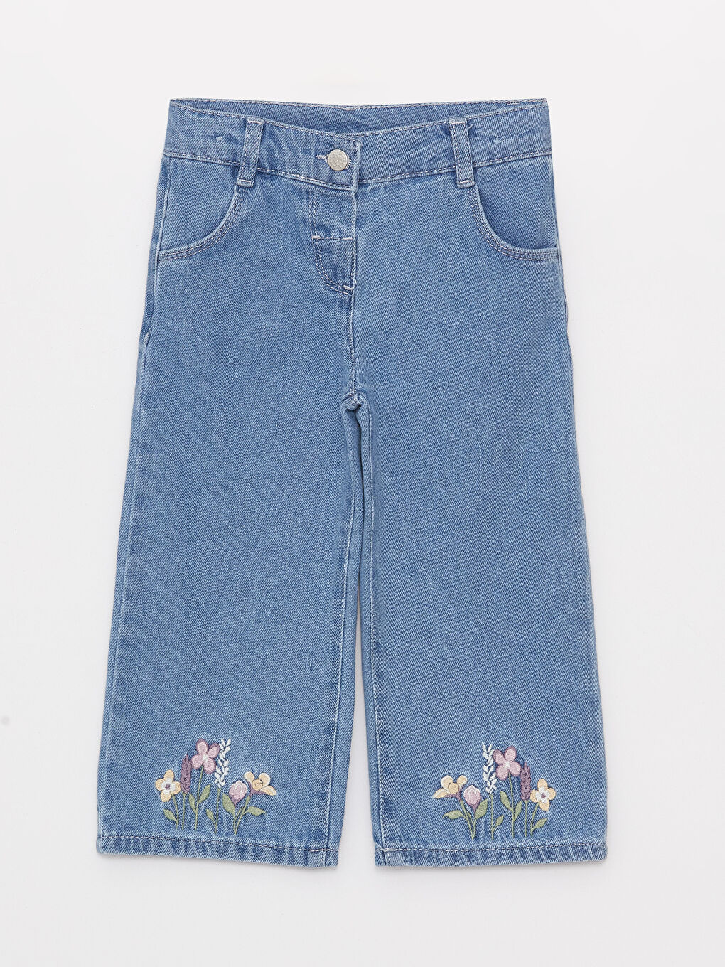 Nakış Detaylı Kız Bebek Jean Pantolon-2