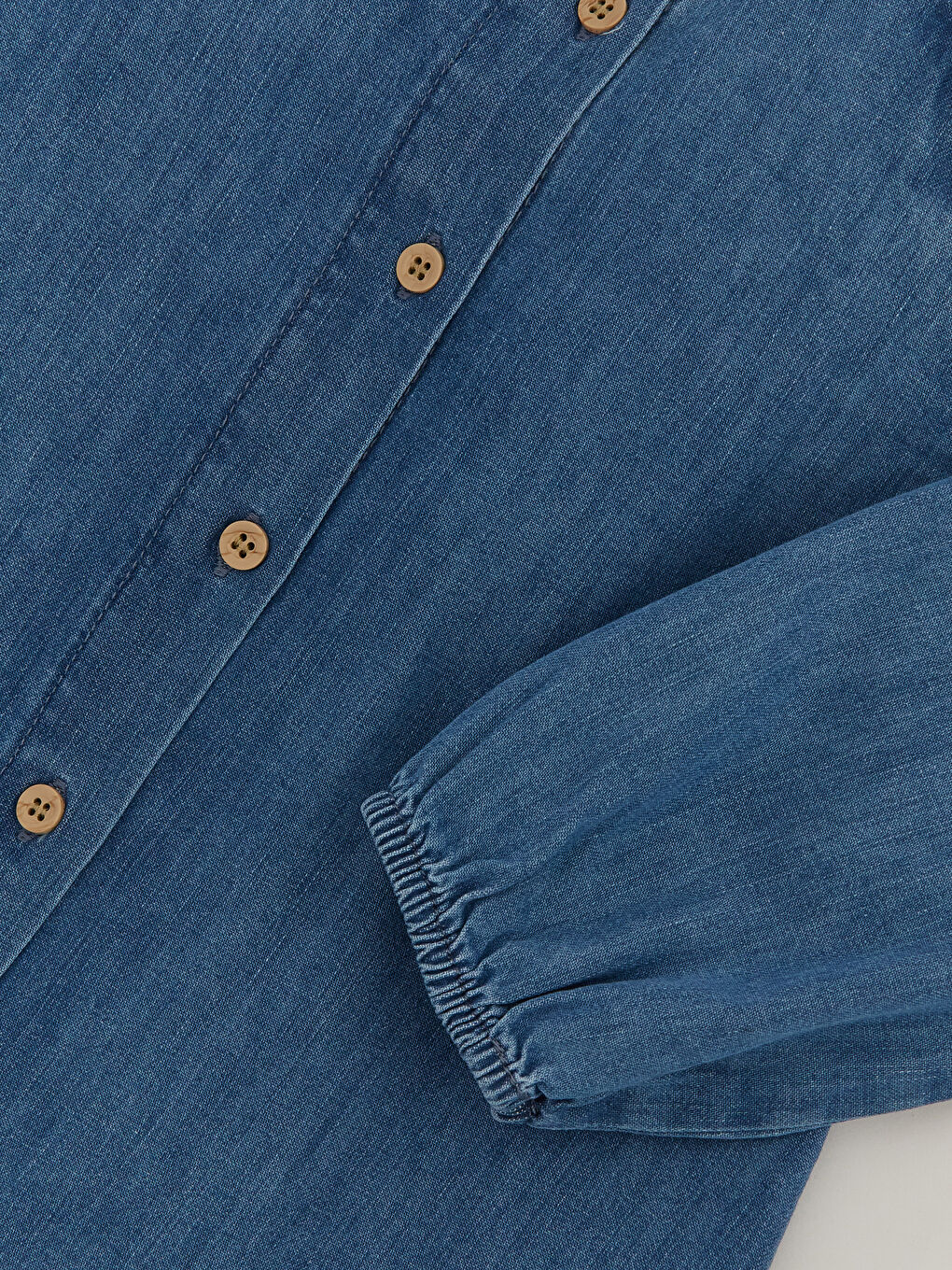 Mavi Bisiklet Yaka Kız Bebek Jean Elbise-3