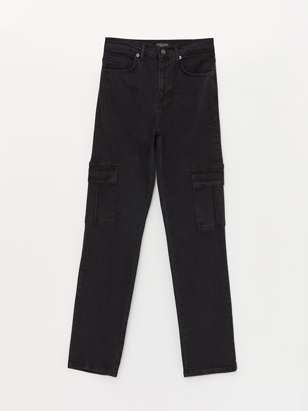 LCW Jeans Siyah Straight Kadın Kargo Jean Pantolon - 6