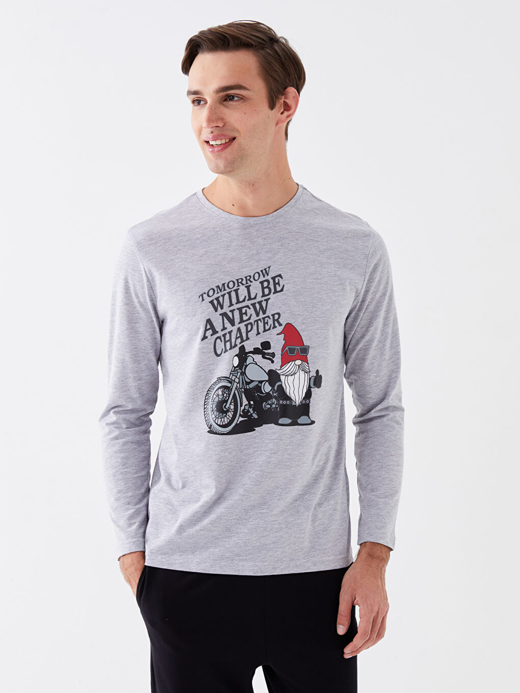 Ерлерге арналған жаңа жылдық тақырыптағы стандартты пішімдегі пижама жинағы-1