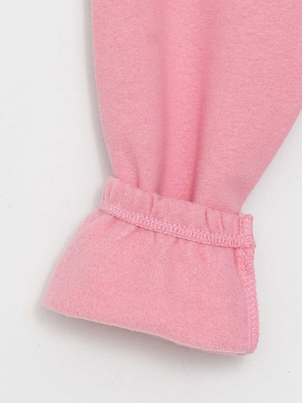 Bej Bisiklet Yaka Uzun Kollu Baskılı Kız Bebek Sweatshirt ve Eşofman Alt 2'li Takım-5