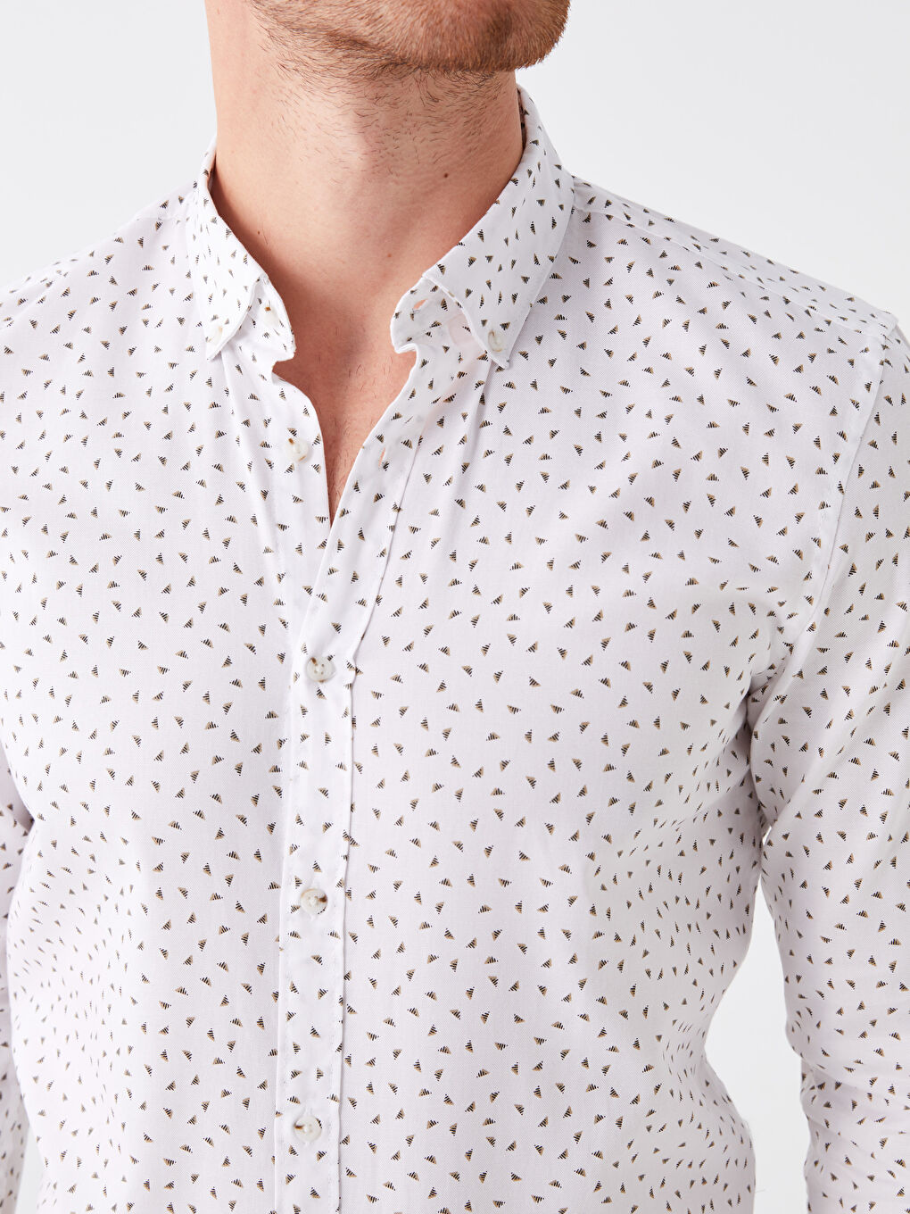 LCW Vision Slim Fit Uzun Kollu Desenli Erkek Gömlek -W3EH96Z8-Q6K