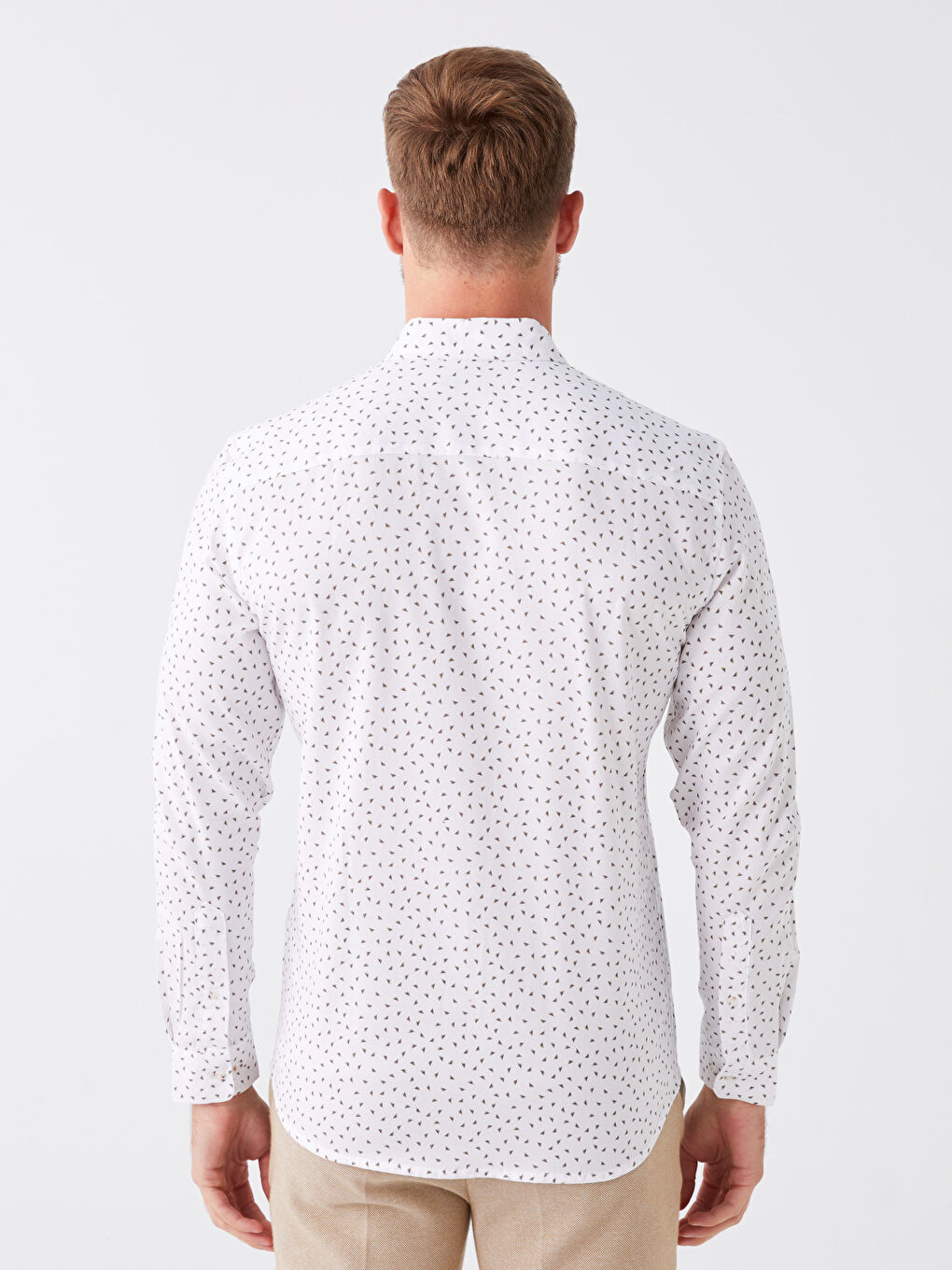 LCW Vision Slim Fit Uzun Kollu Desenli Erkek Gömlek -W3EH96Z8-Q6K