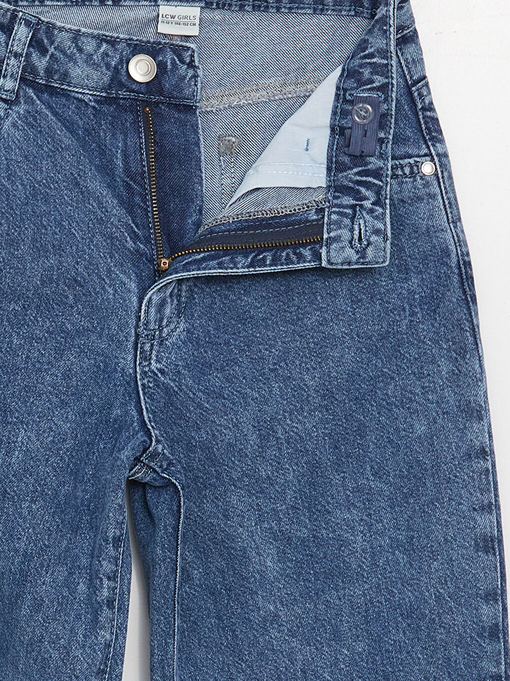 Mavi Wideleg Kız Çocuk Jean Pantolon-2