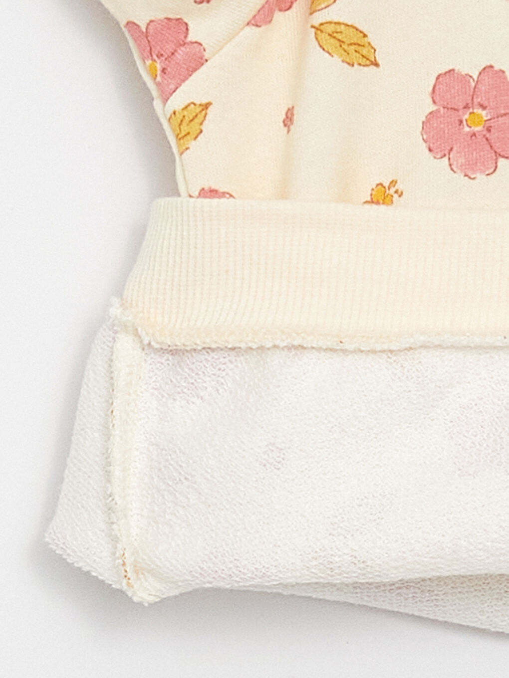 Ekru Bebe Yaka Uzun Kollu Desenli Kız Bebek Sweatshirt ve Tayt 2'li Takım-5