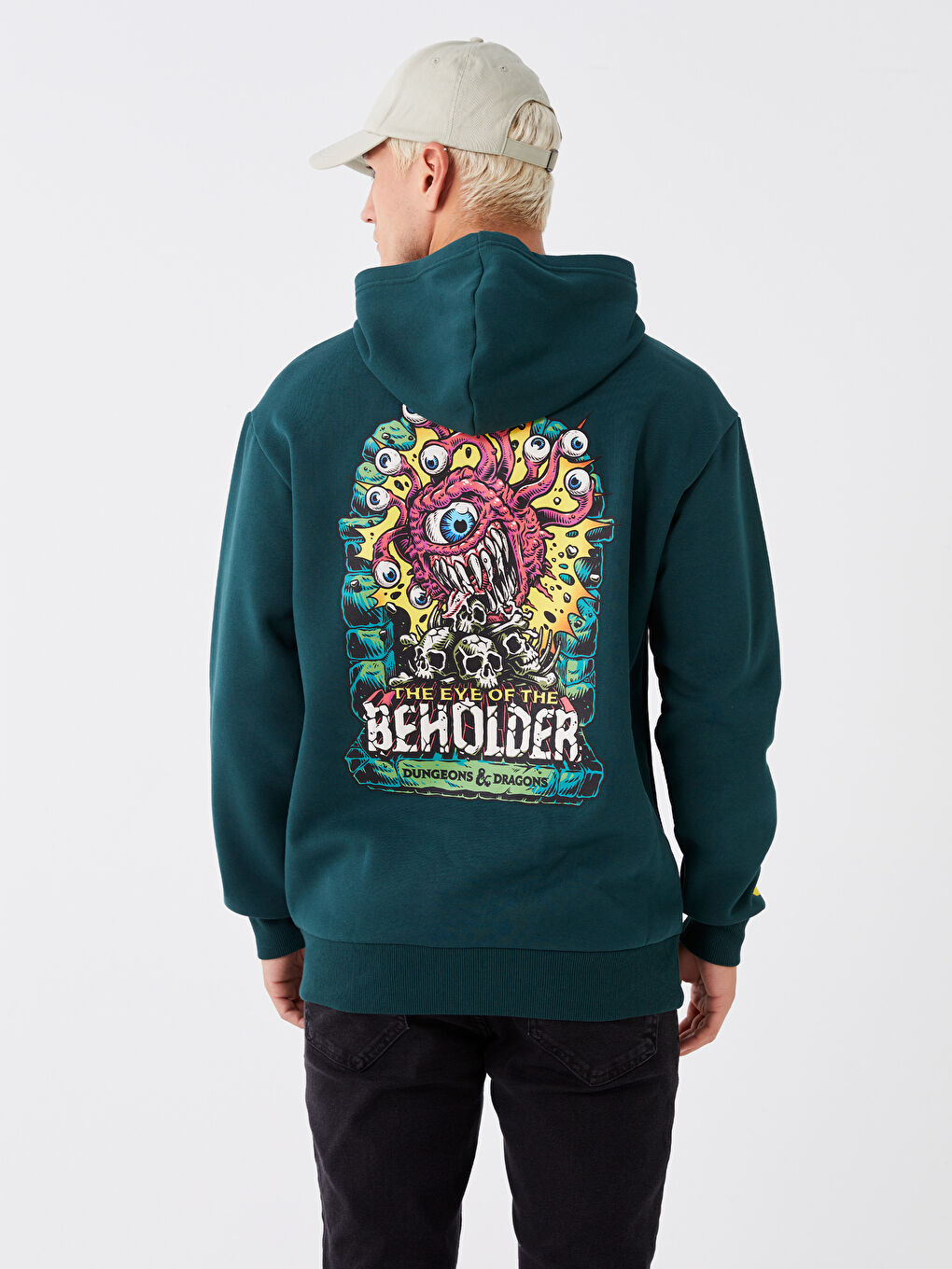 XSIDE Yeşil Uzun Kollu Dungeons & Dragons Baskılı Erkek Hoodie - 4