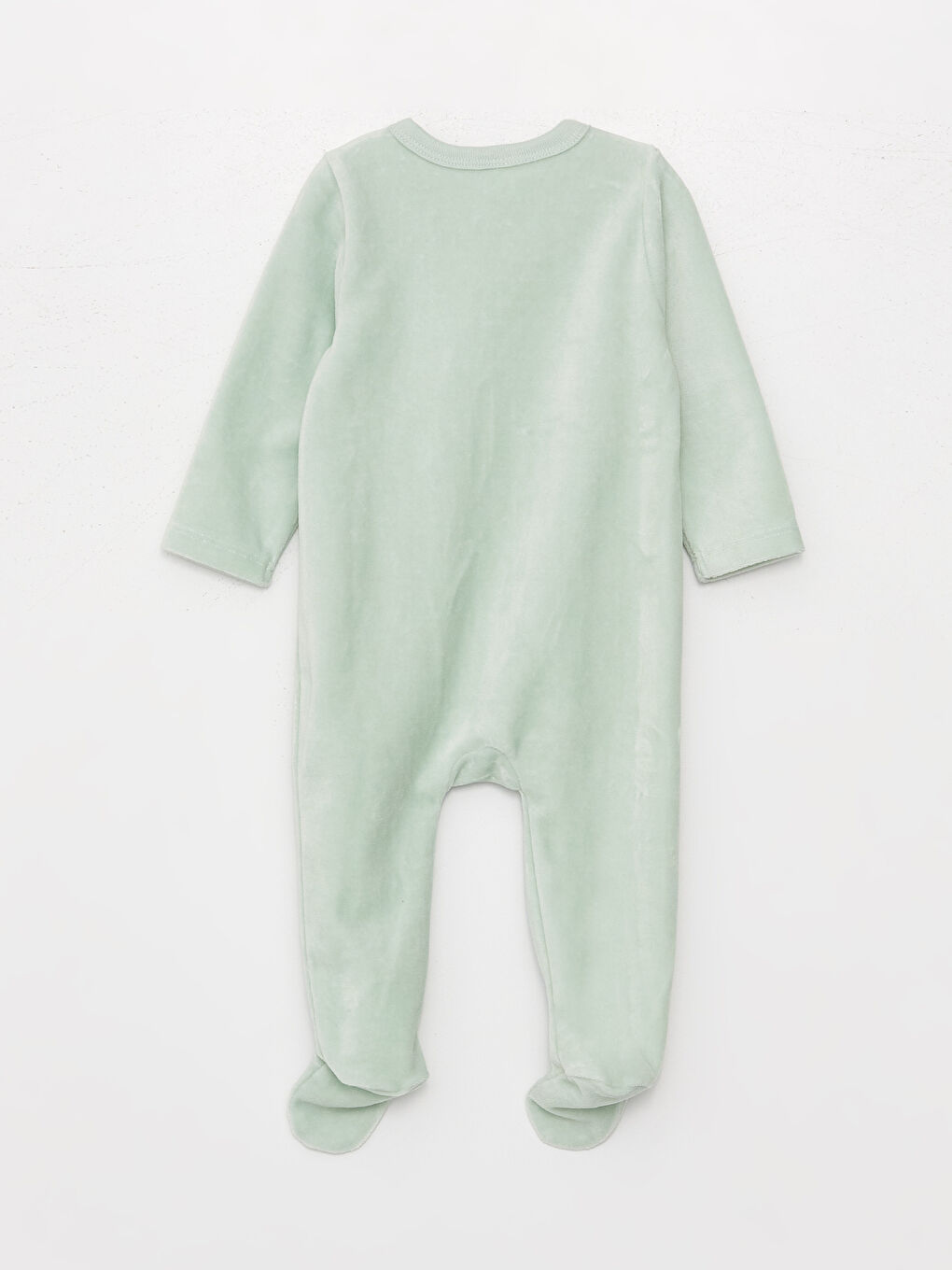 سلوبيت قطيفة بياقة دائرية بتفاصيل تطريز للبنات الرضع (من عمر ٠-١٢ شهر بجرابات، و بعد ١٢ شهر من غير جرابات)-1