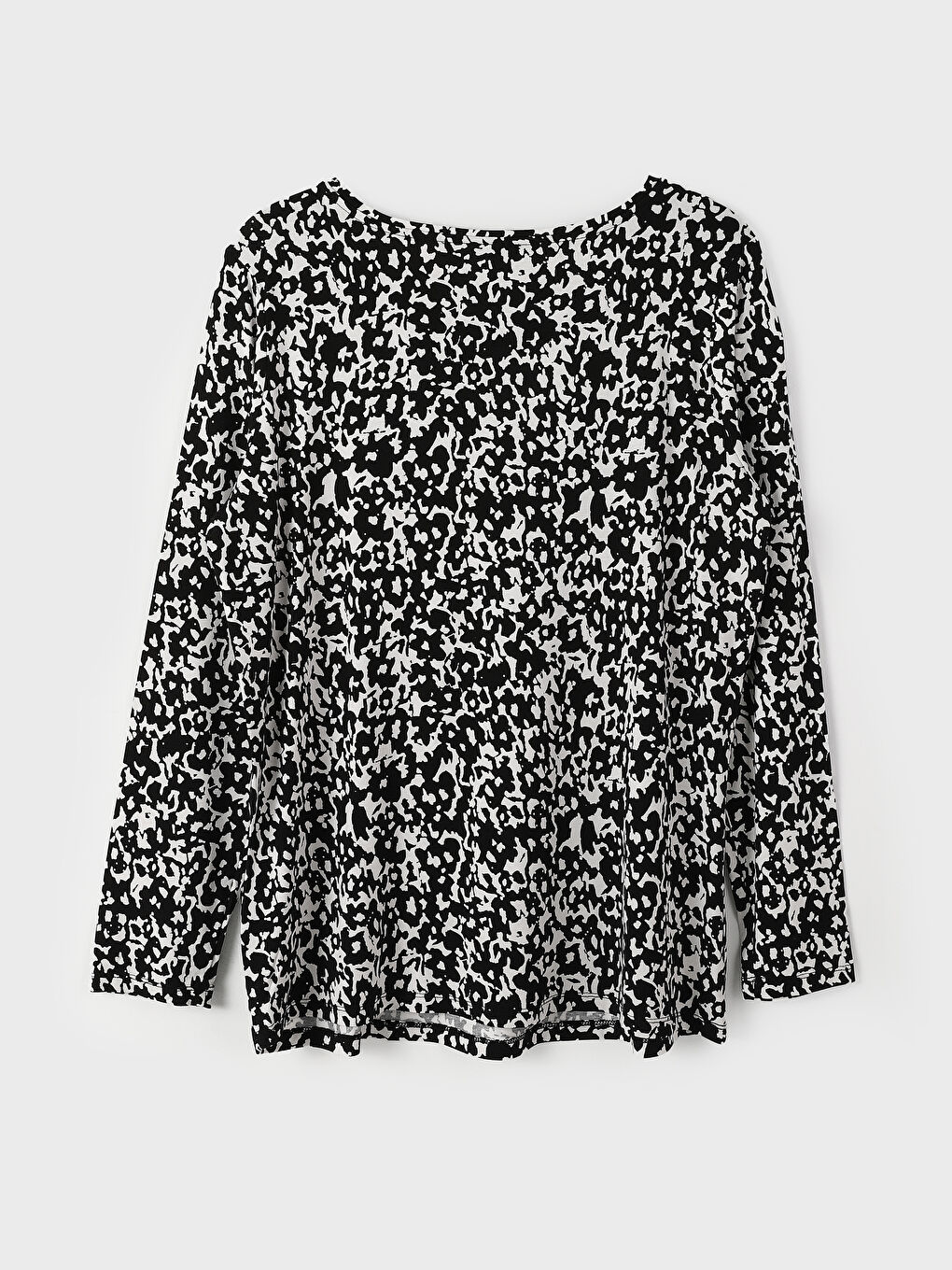 Crew Neck Patterned Long Sleeve Women's T-Shirt-6