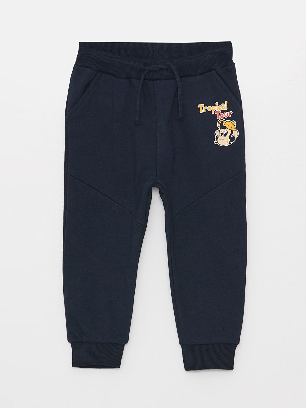 Nostalgic Monkey Printed Baby Boy Jogger Tracksuit Bottom With Elastic Waist -W3EL91Z1-RFF