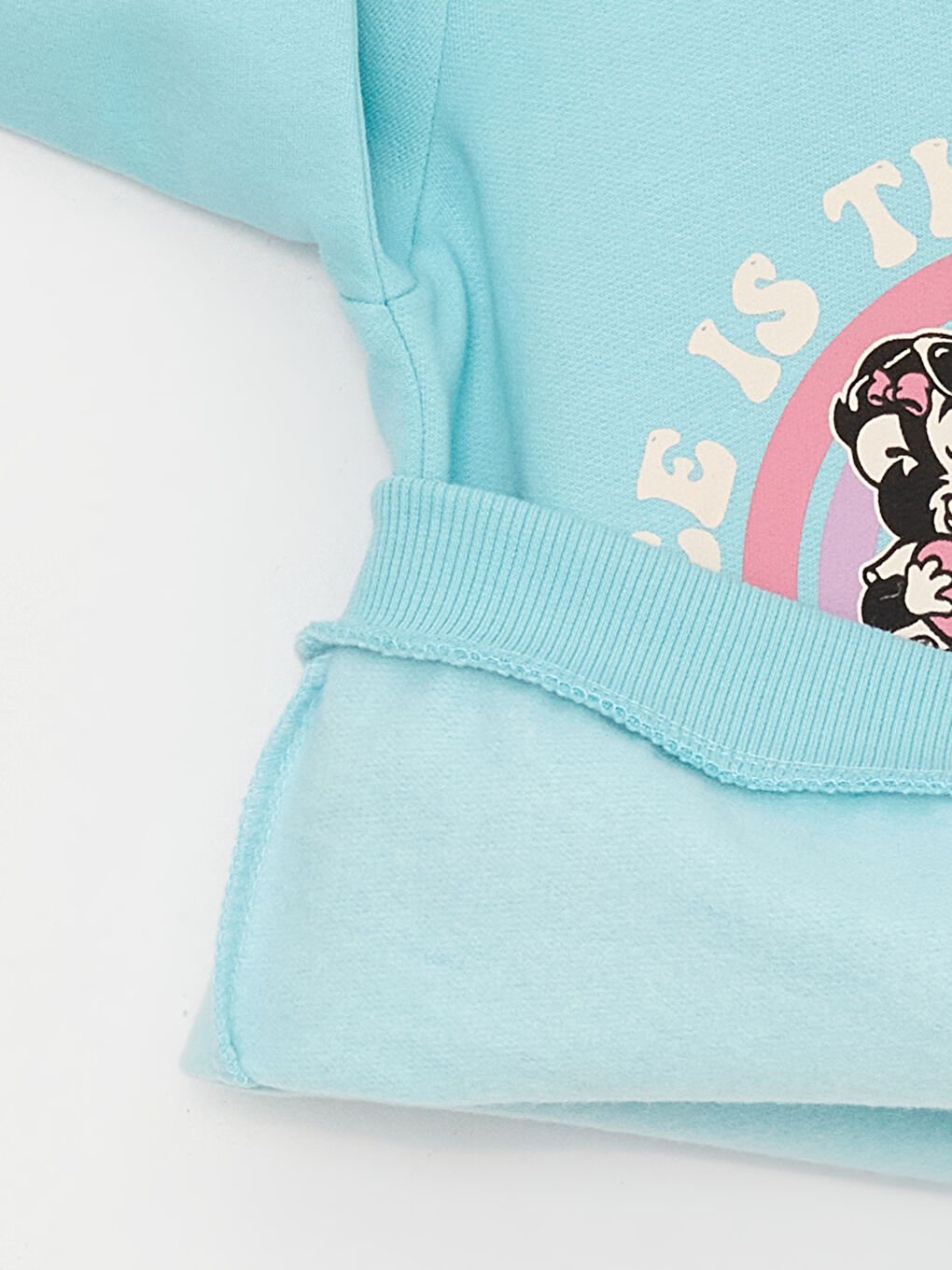 Turkuaz Bisiklet Yaka Uzun Kollu Kız Bebek Sweatshirt ve Pantolon 2'li Takım-5