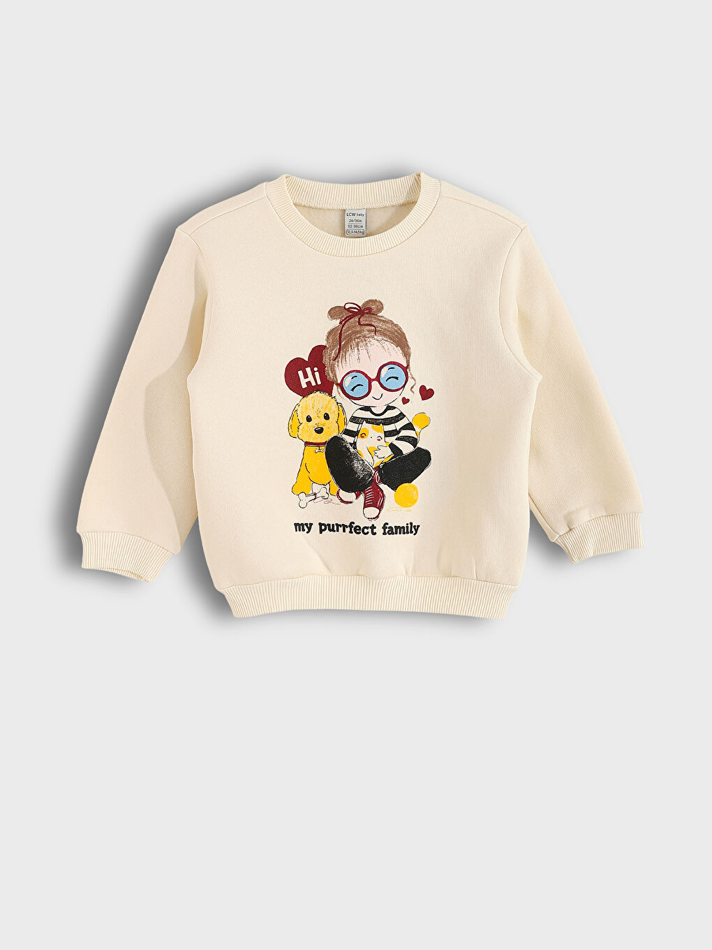 Crew Neck Printed Baby Girl Sweatshirt and Pants-3