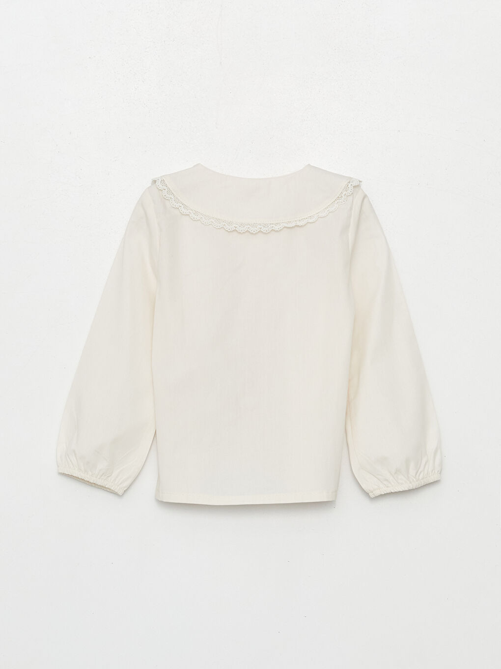 Ekru Bebe Yaka Kız Bebek Gömlek-4