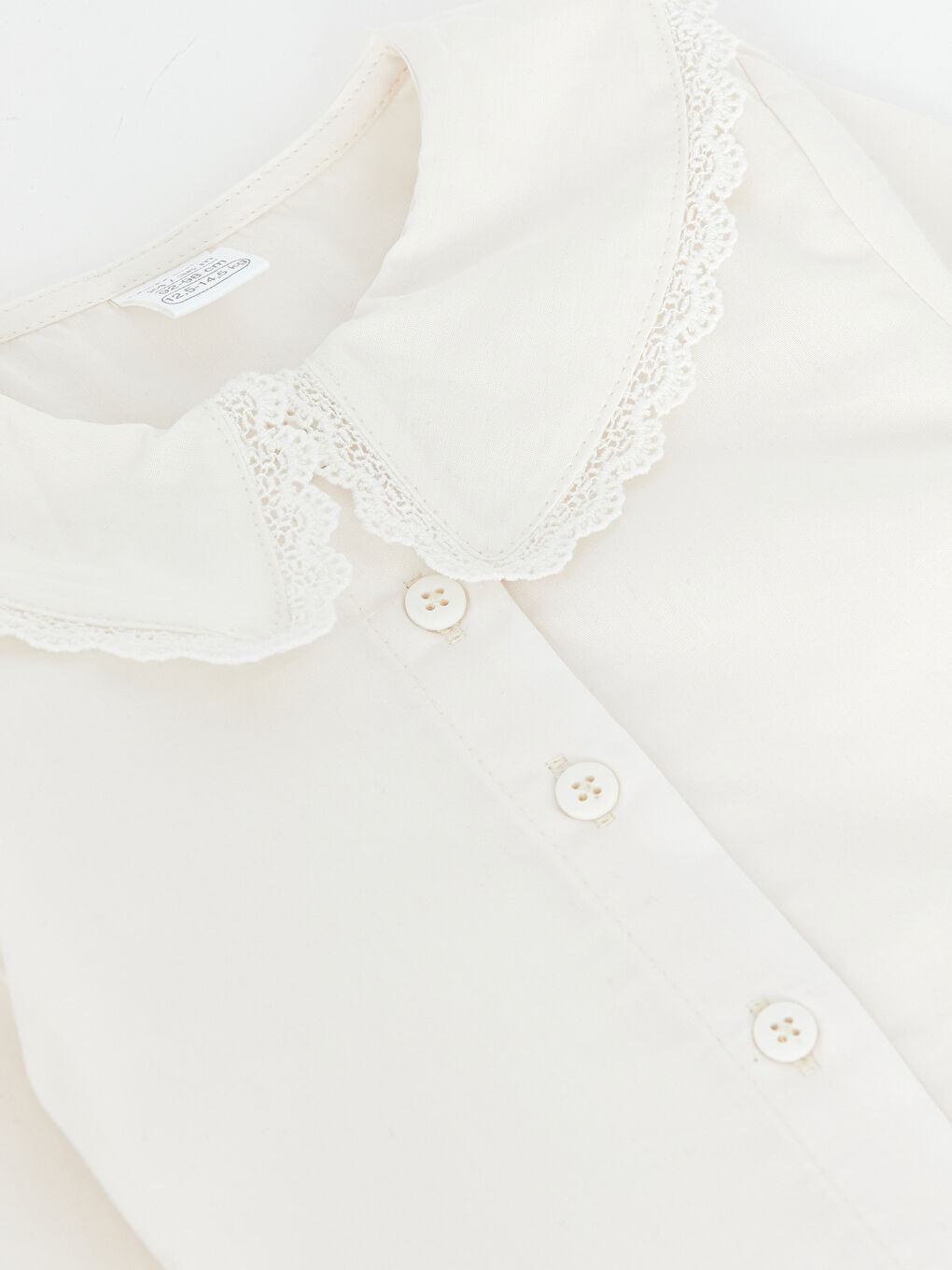 Ekru Bebe Yaka Kız Bebek Gömlek-5