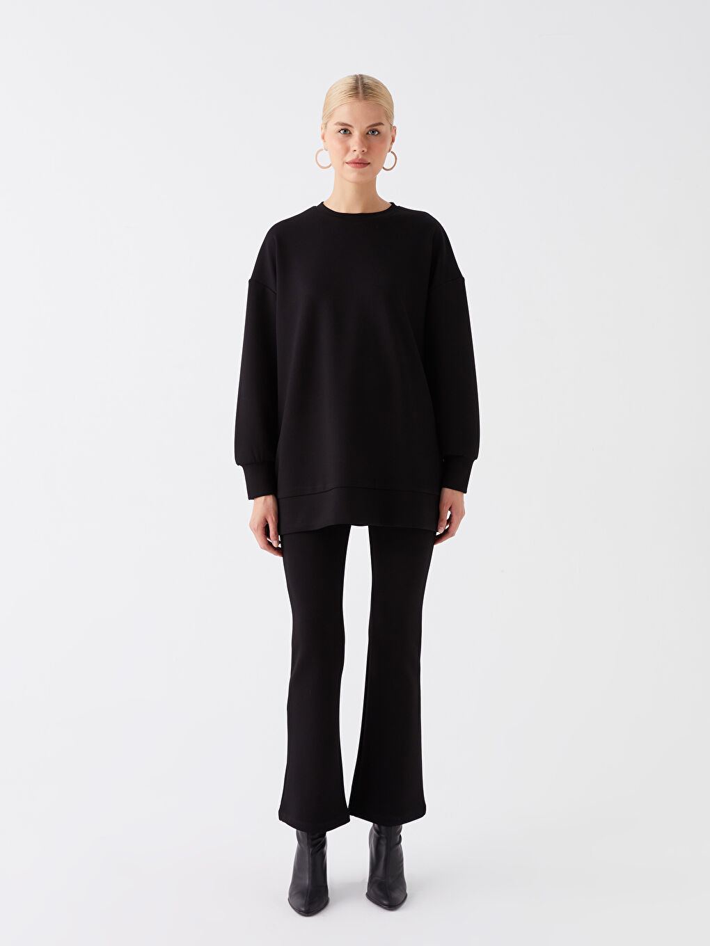 Pantalon de Survêtement pour Femmes Évasé Espagnol à Taille Élastique en Verrouillage-1