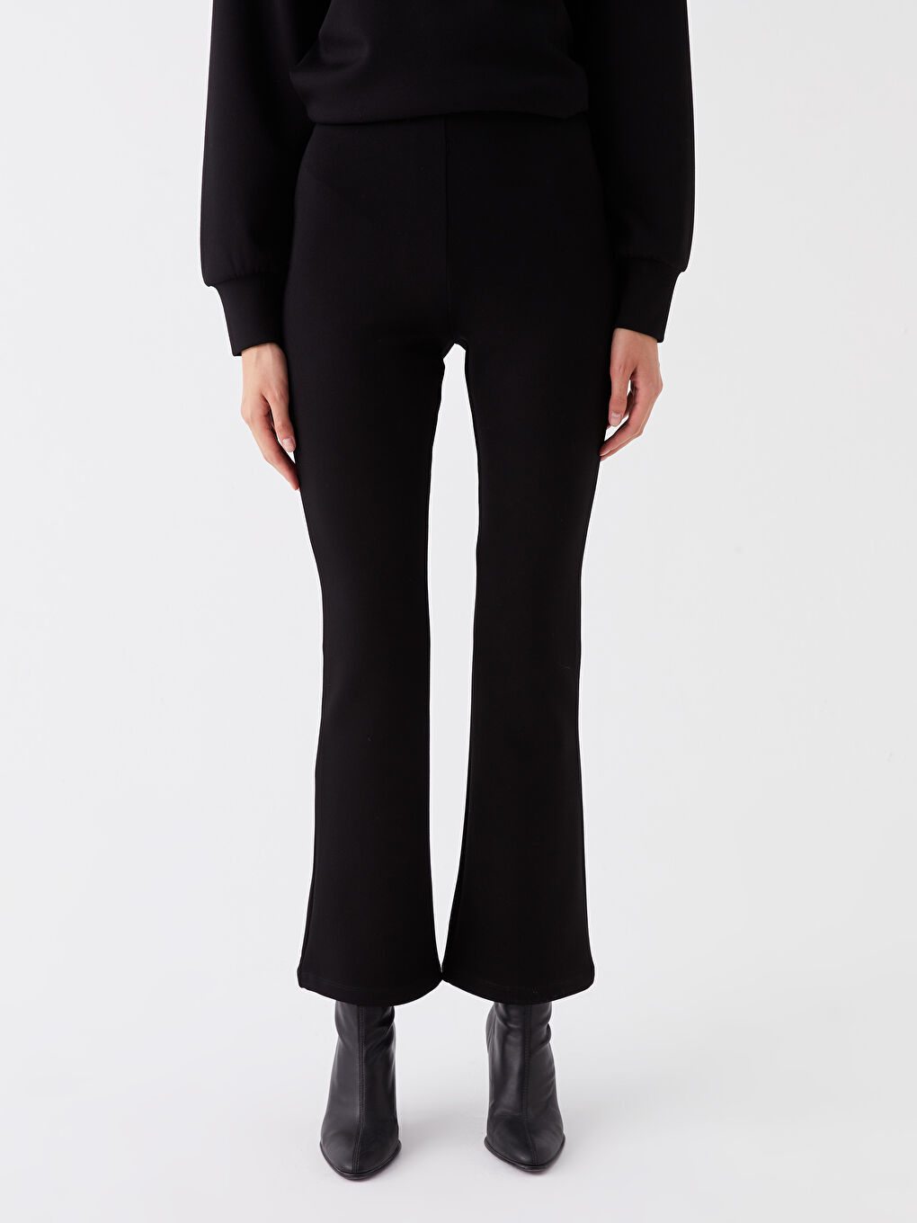 Pantalon de Survêtement pour Femmes Évasé Espagnol à Taille Élastique en Verrouillage-2