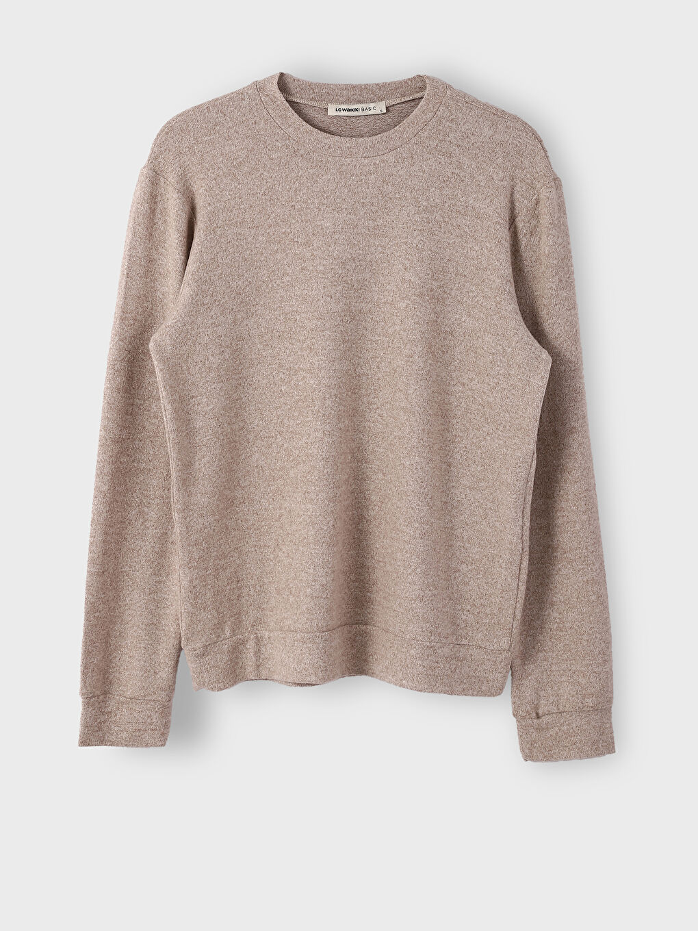 كنزة صوفية برقبة دائرية وكم طويل للرجال من قماش التريكو