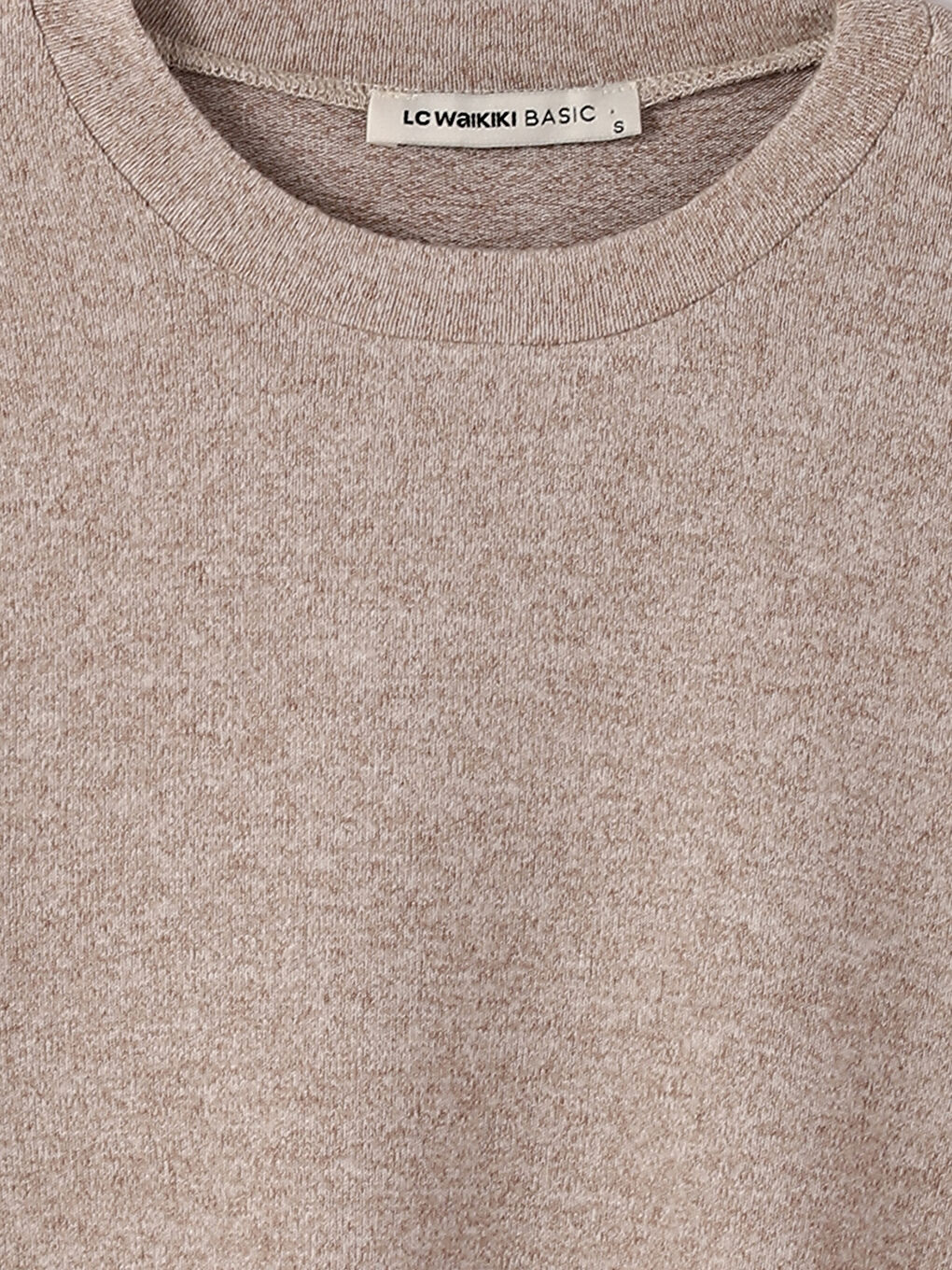 كنزة صوفية برقبة دائرية وكم طويل للرجال من قماش التريكو-2