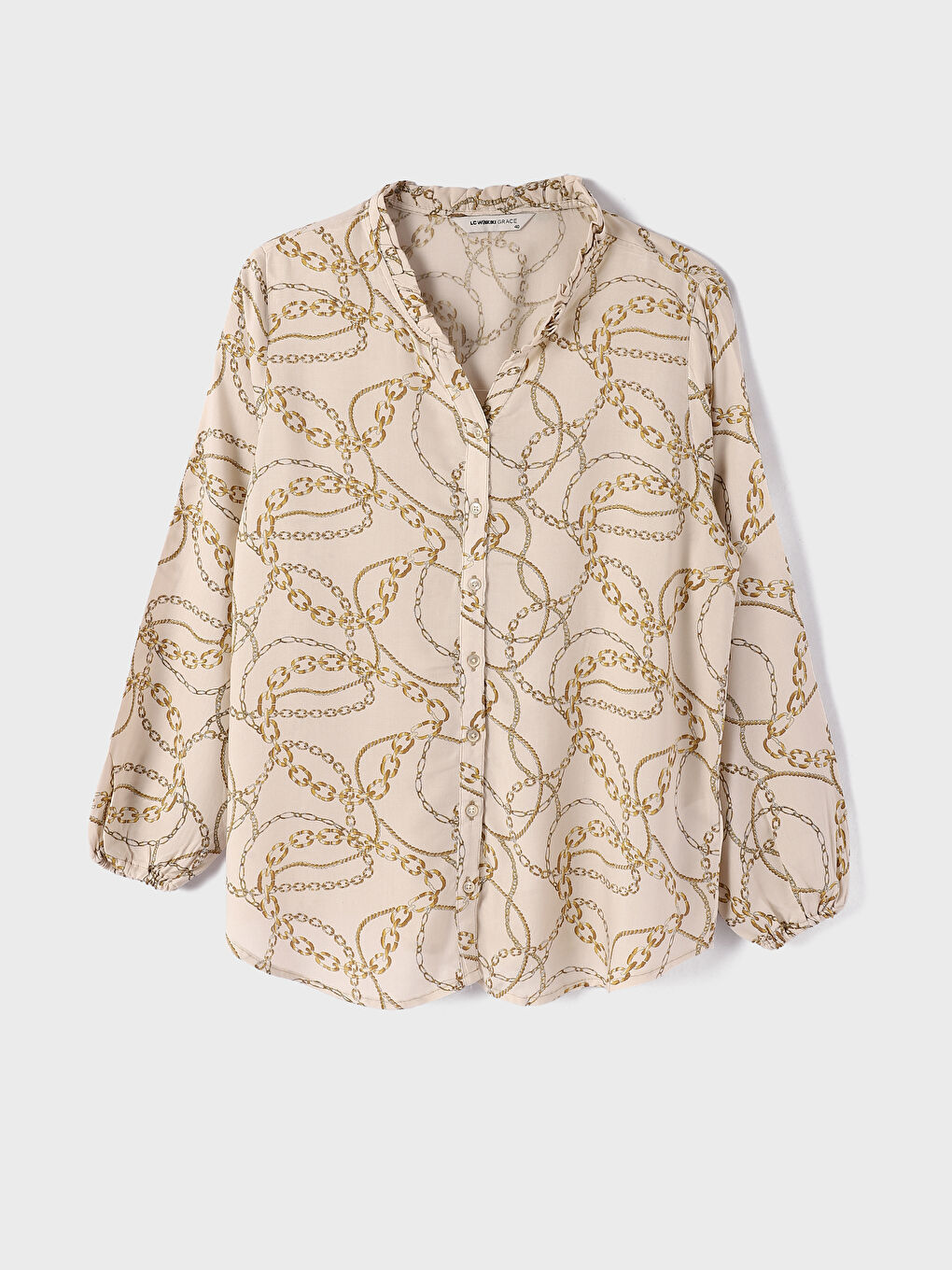 Patterned Long Sleeve Women's  Shirt