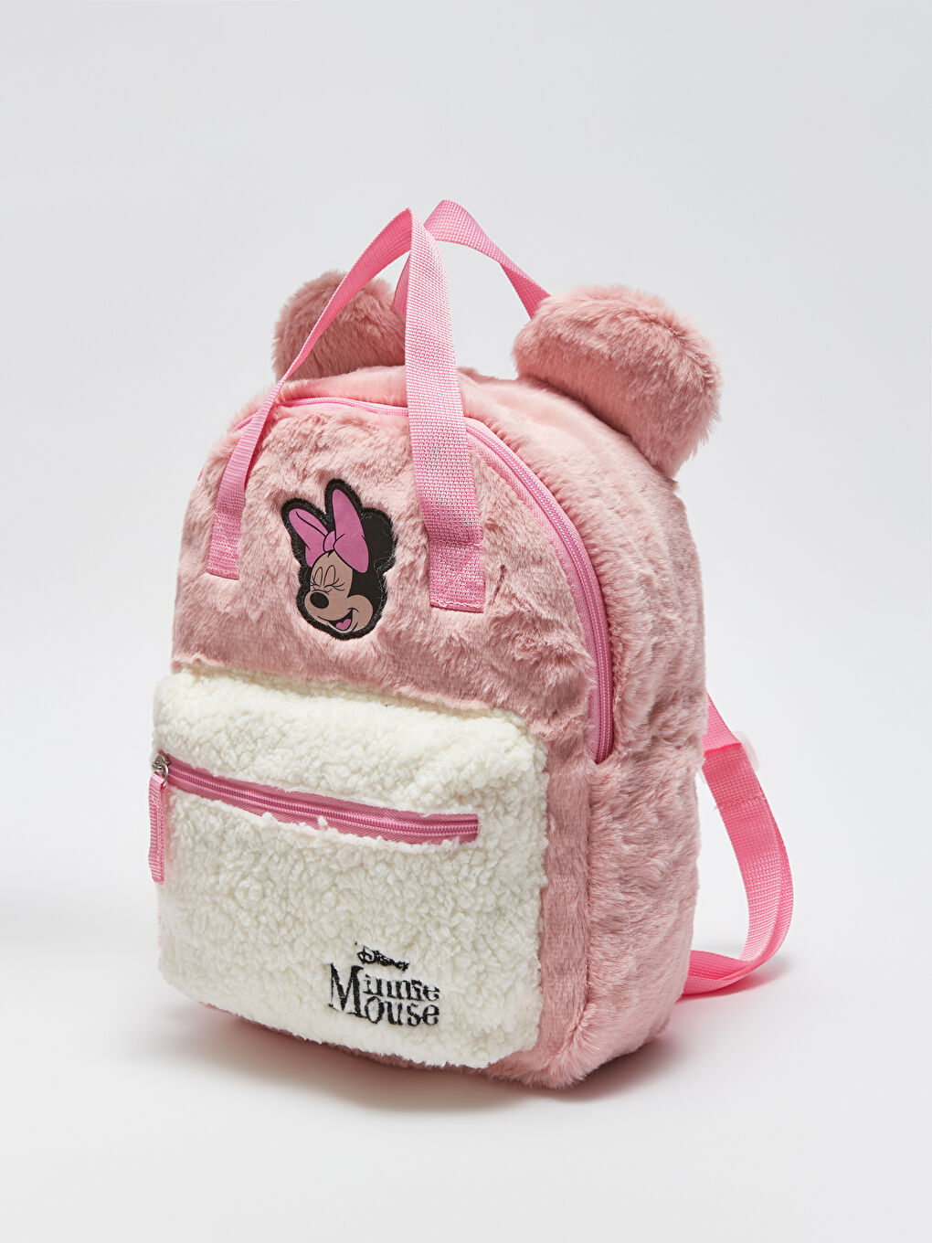 Pembe Minnie Mouse Baskılı Kız Çocuk Sırt Çantası-1