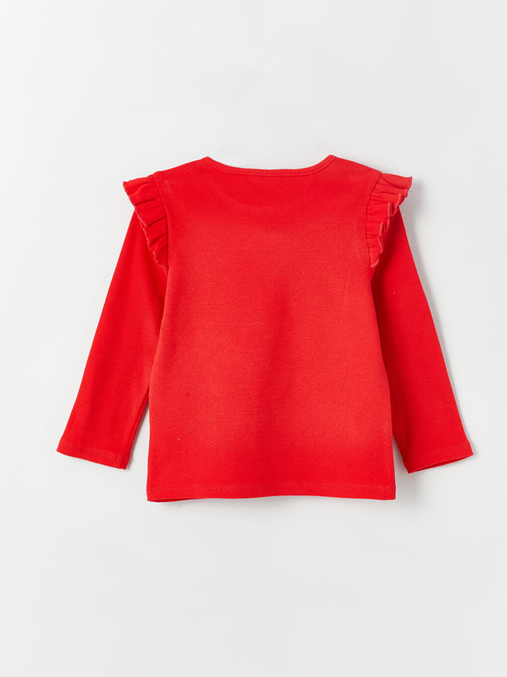 Ekru Bisiklet Yaka Uzun Kollu Kız Bebek Tişört 3'lü-2