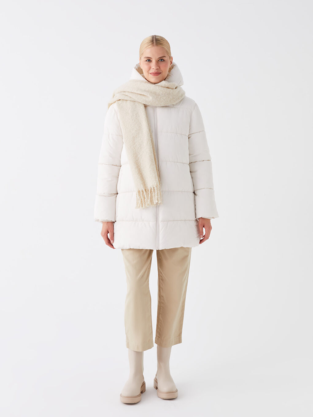 Plain Fringed Women's Scarf-1