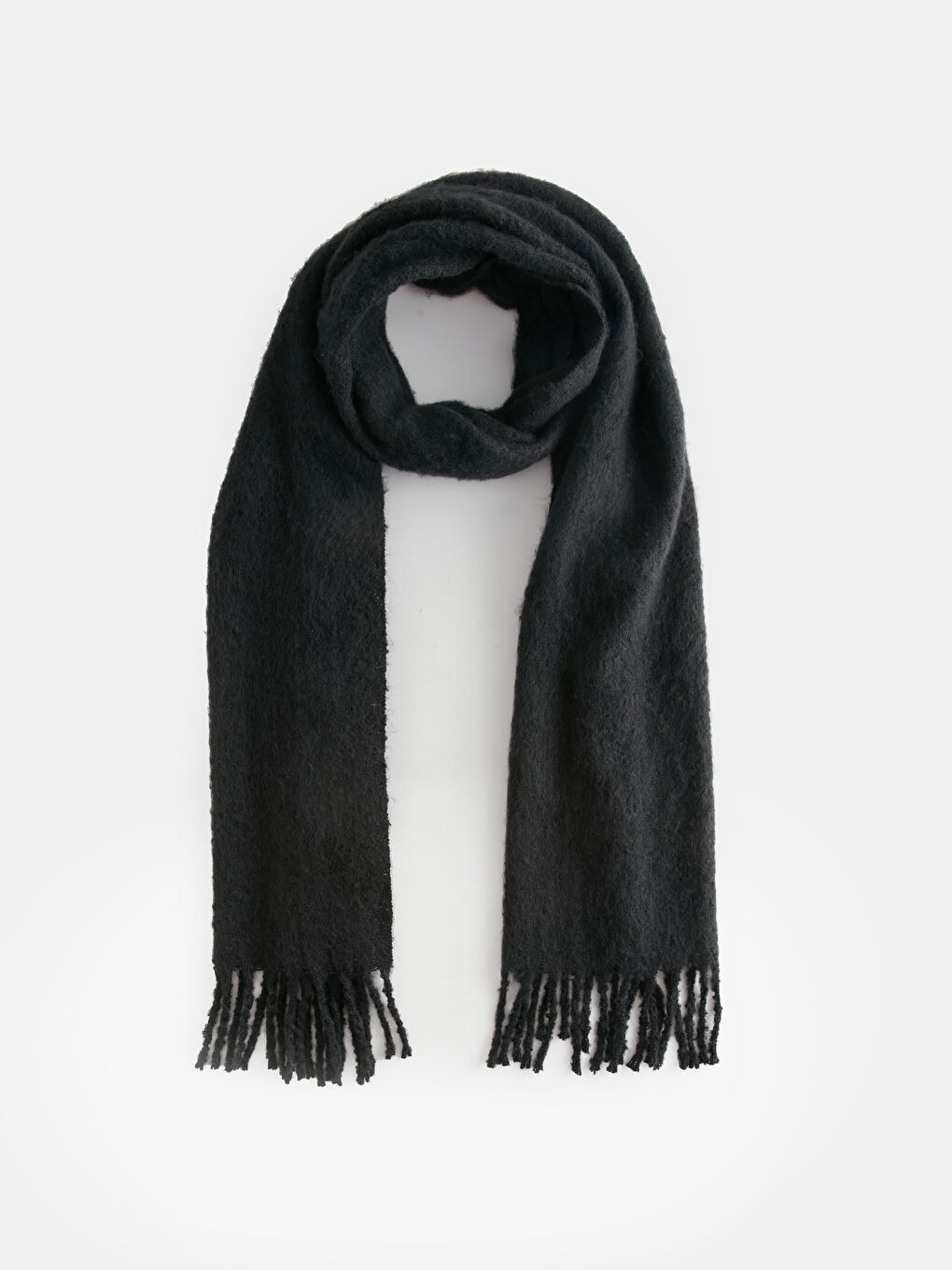 Однотонный шарф с бахромой для женщин-2