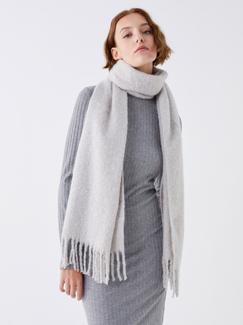 Plain Fringed Women's Scarf