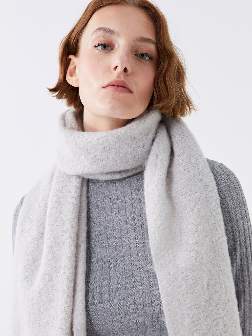 Plain Fringed Women's Scarf-2